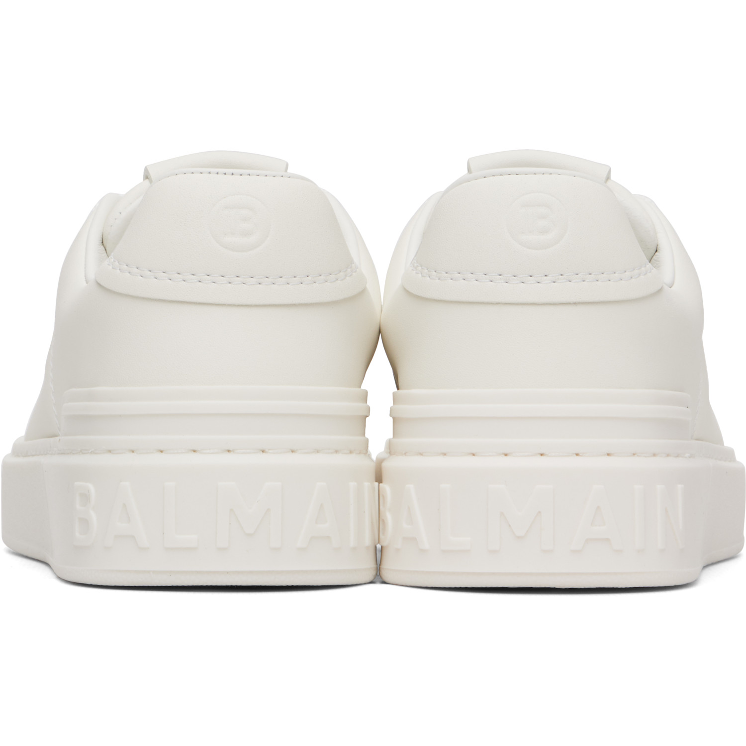  Balmain White B-court Sneakers 