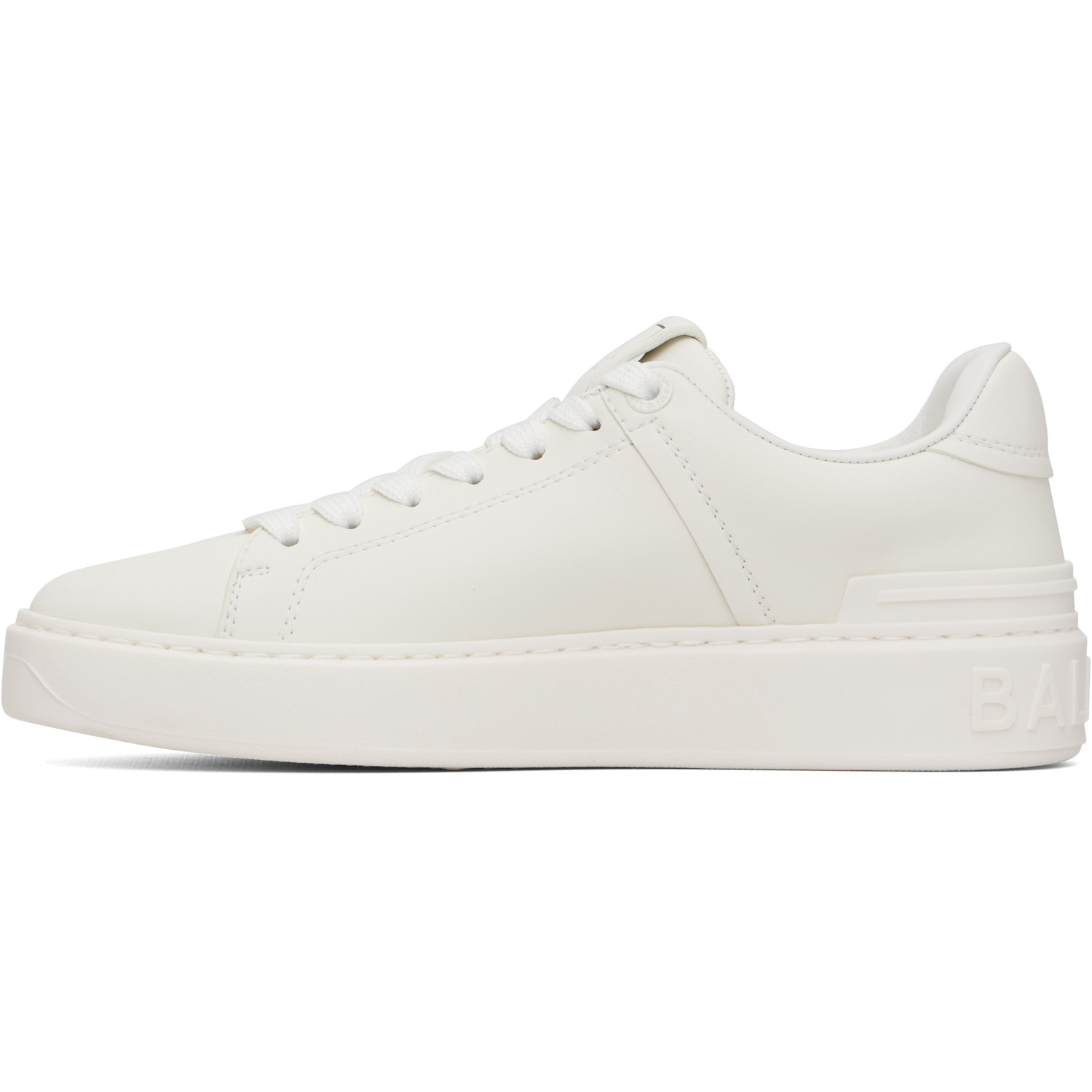  Balmain White B-court Sneakers 
