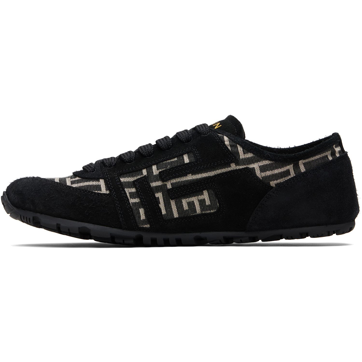  Balmain Black Racer 45 Monogram Jacquard Sneakers 