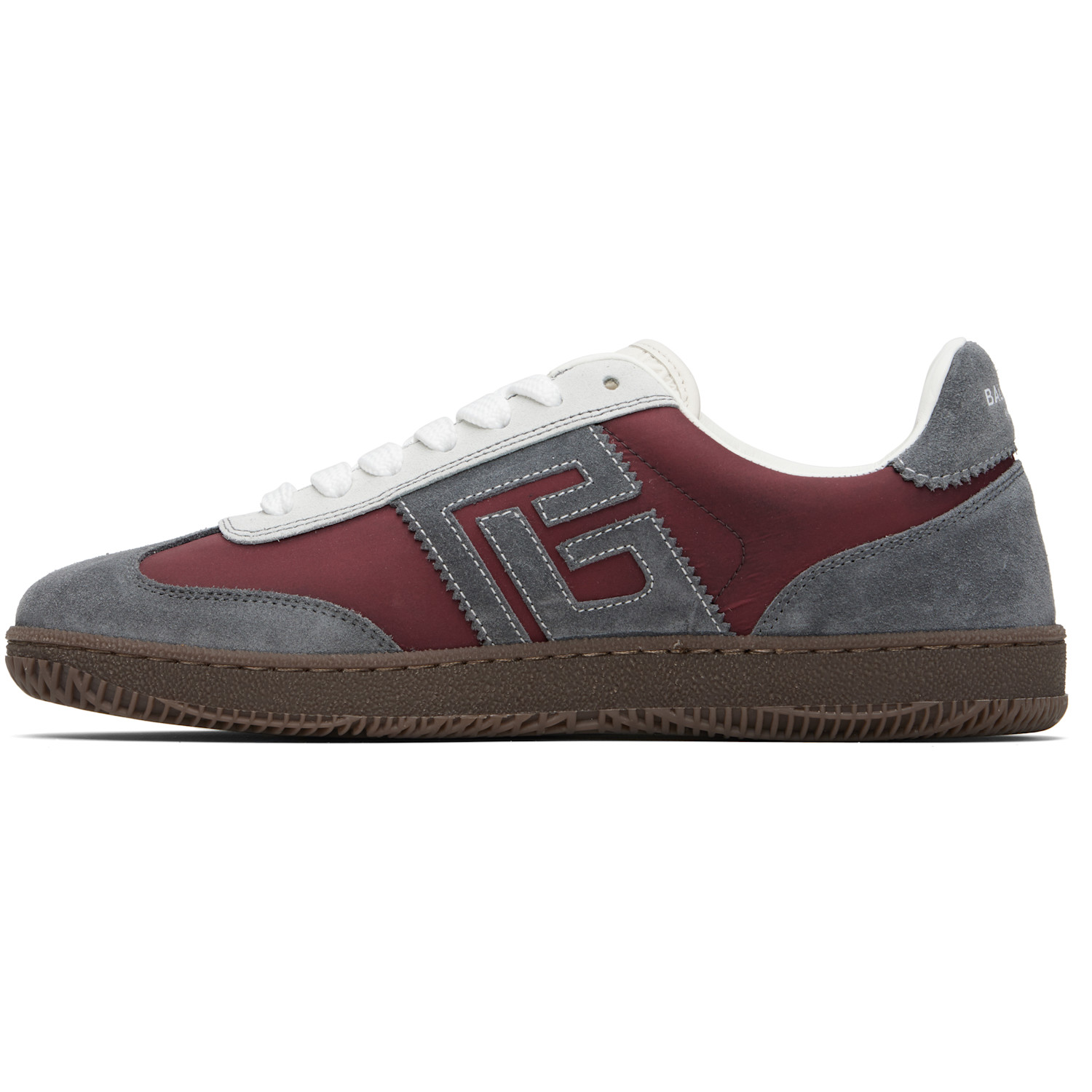 Balmain Gray & Burgundy 'balmain Swan' Sneakers 