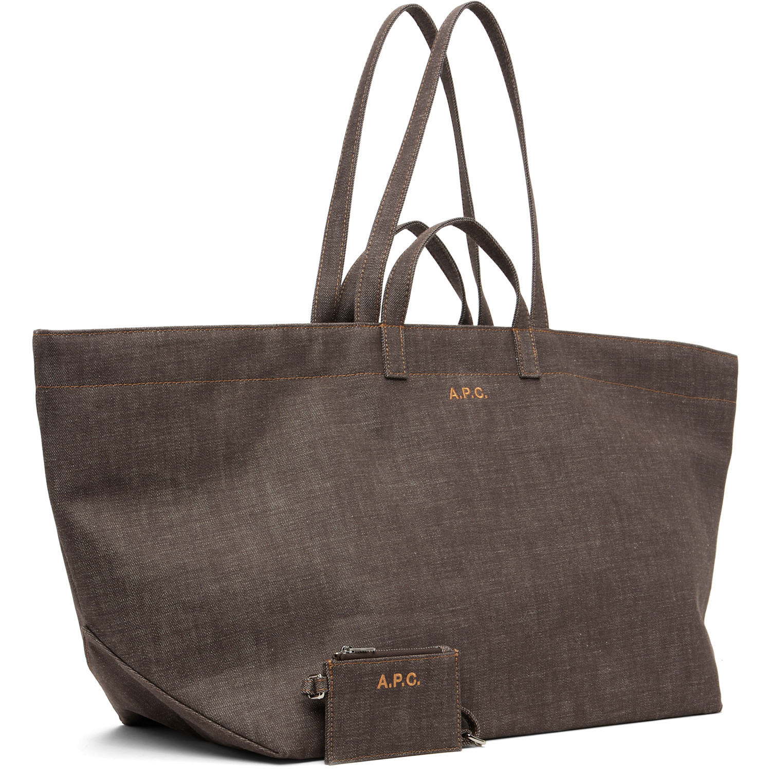  A.p.c. Brown 'le Drummer' Toile Tote 