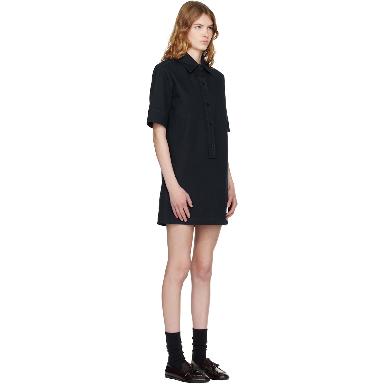  A.p.c. Navy Poly Mini Dress 