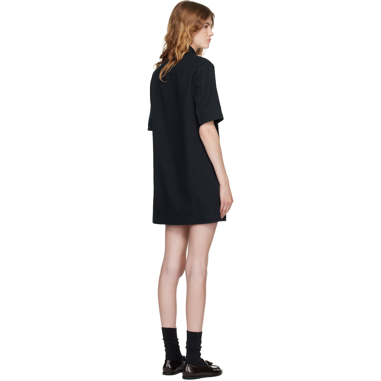  A.p.c. Navy Poly Mini Dress 