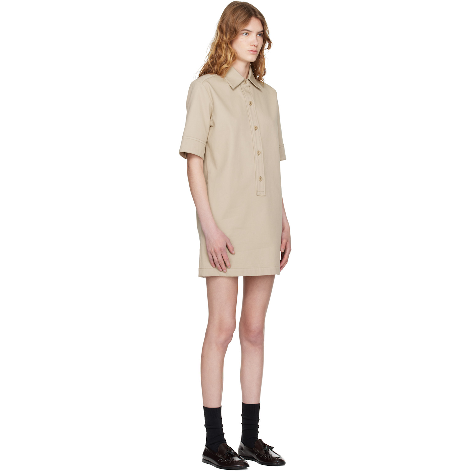  A.p.c. Beige Poly Mini Dress 