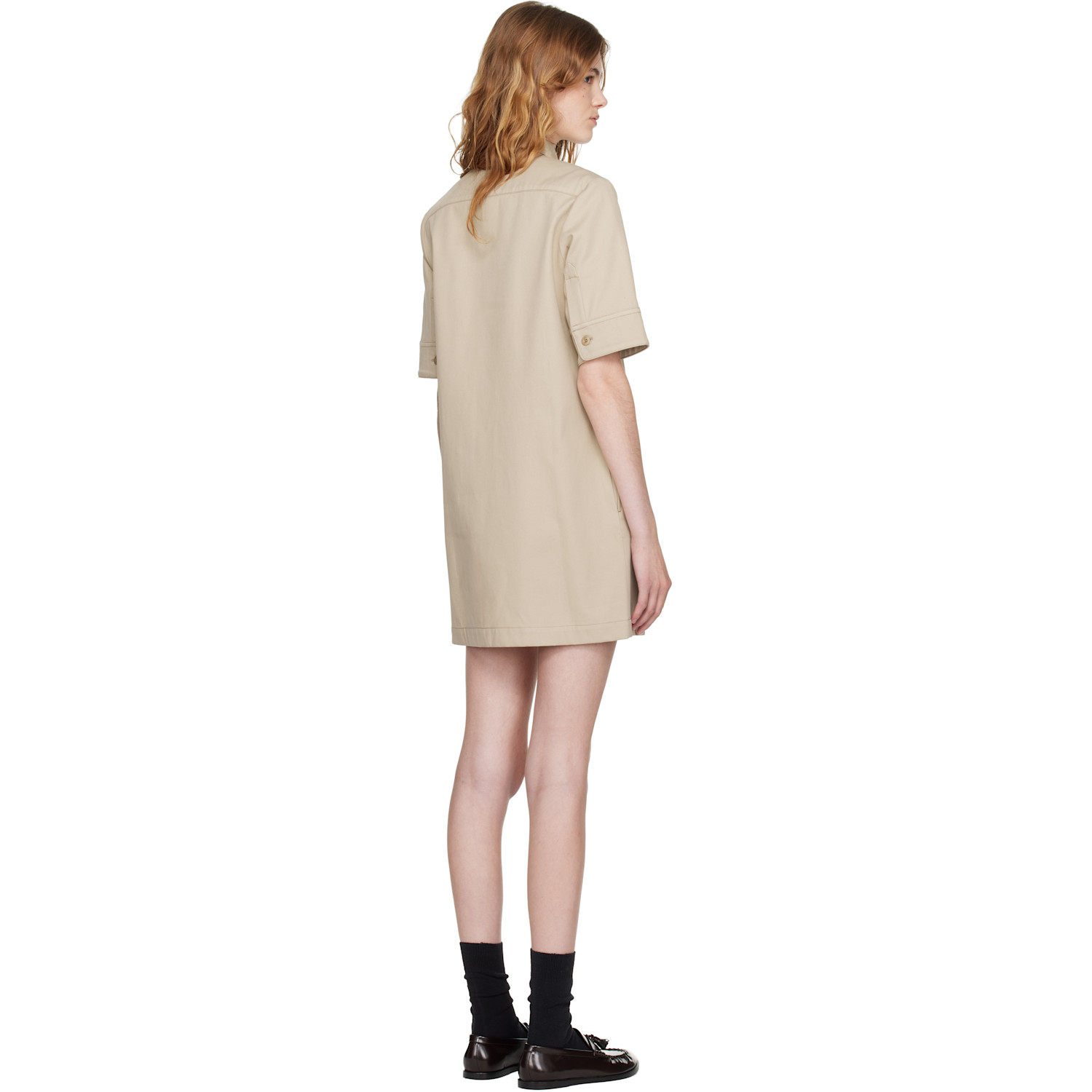  A.p.c. Beige Poly Mini Dress 