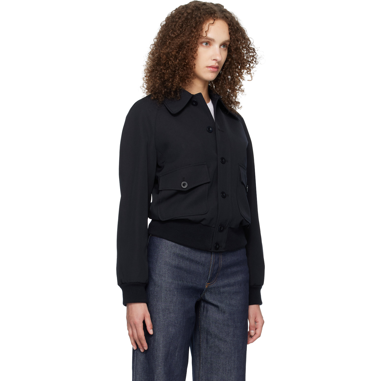  A.p.c. Navy Raglan Bomber Jacket 