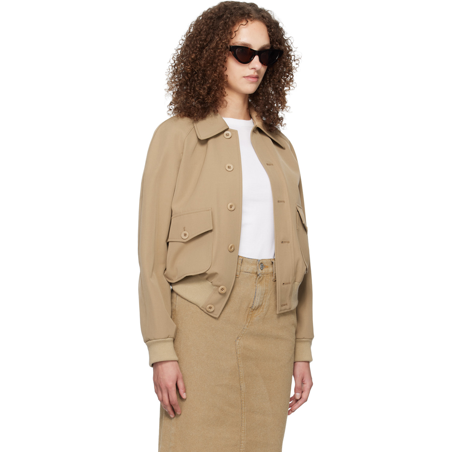  A.p.c. Beige Raglan Bomber Jacket 
