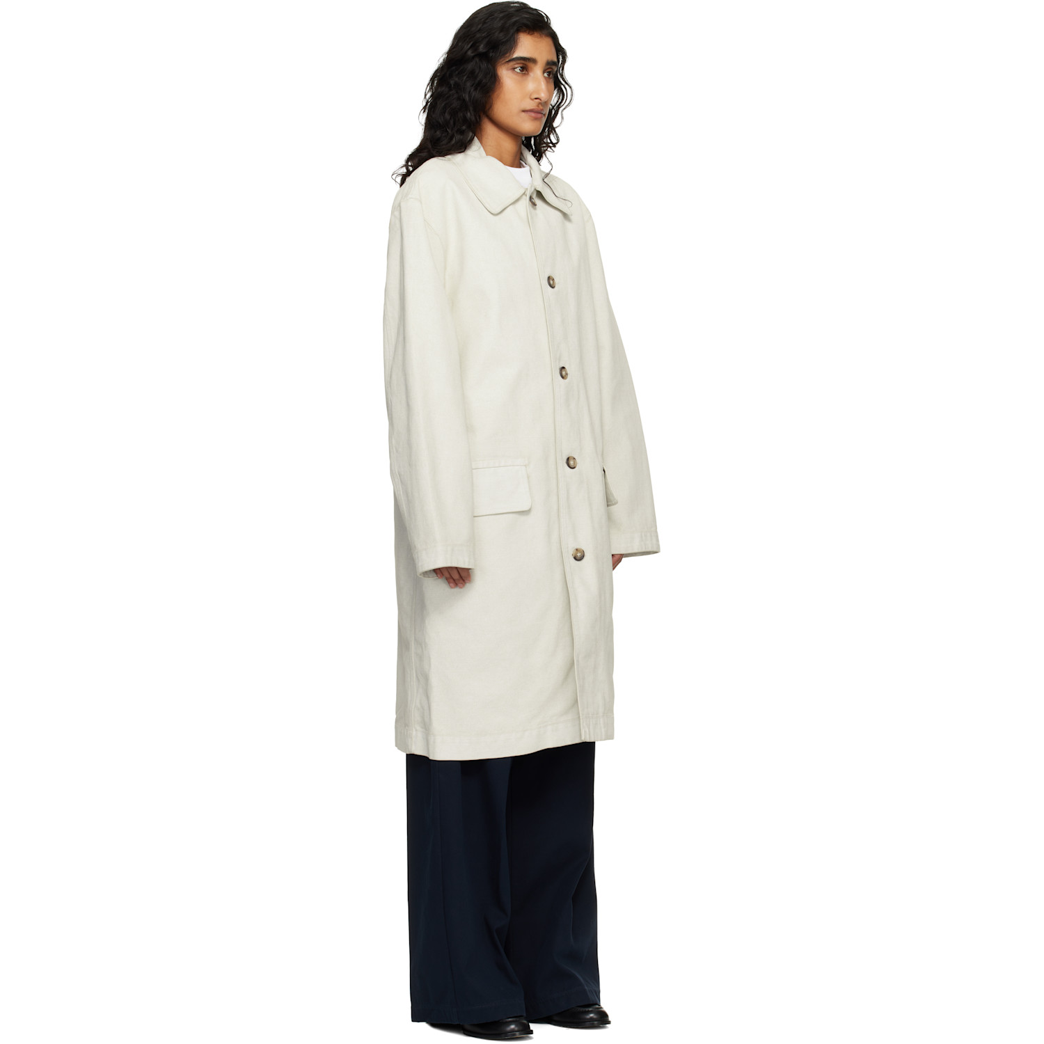  A.p.c. Off-white Coated Canvas Coat 