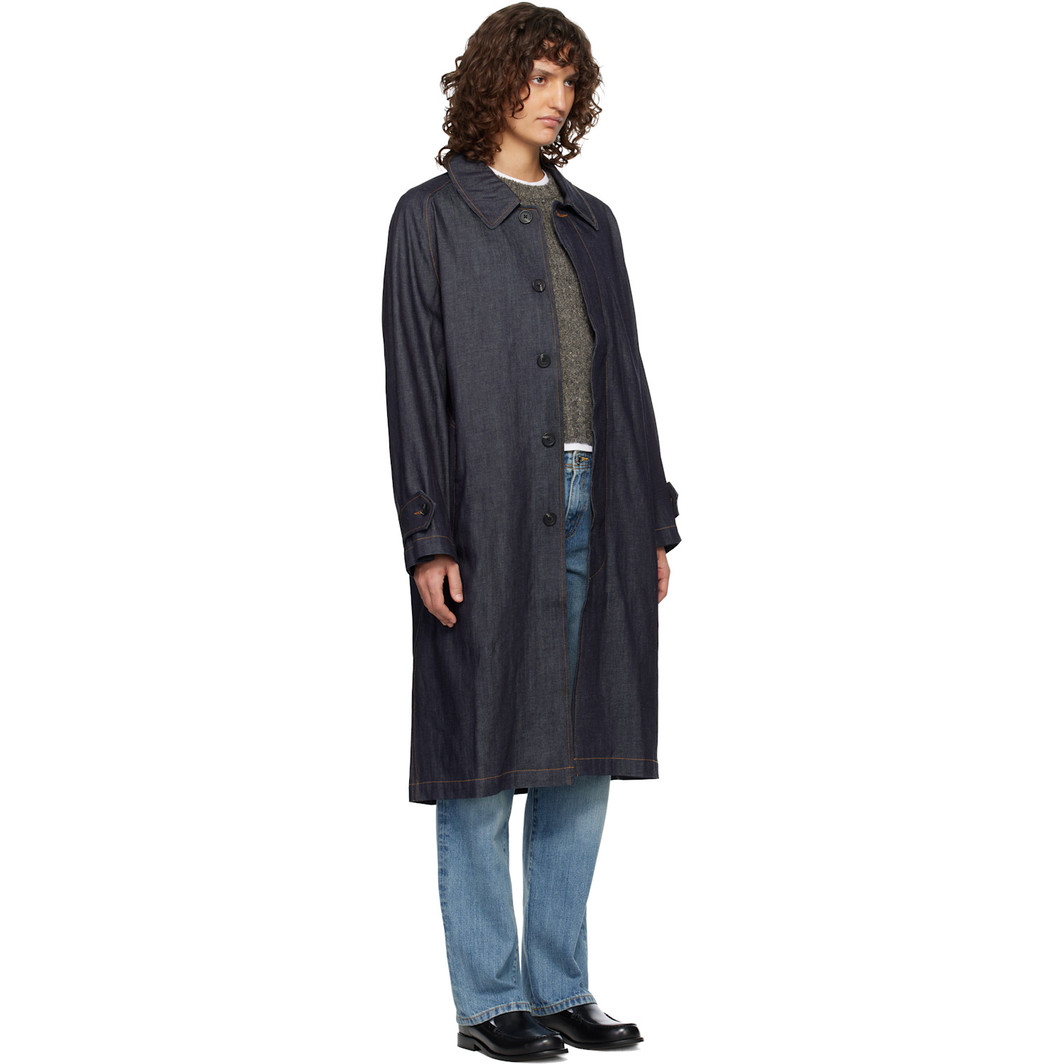  A.p.c. Navy Amy Denim Mac Coat 
