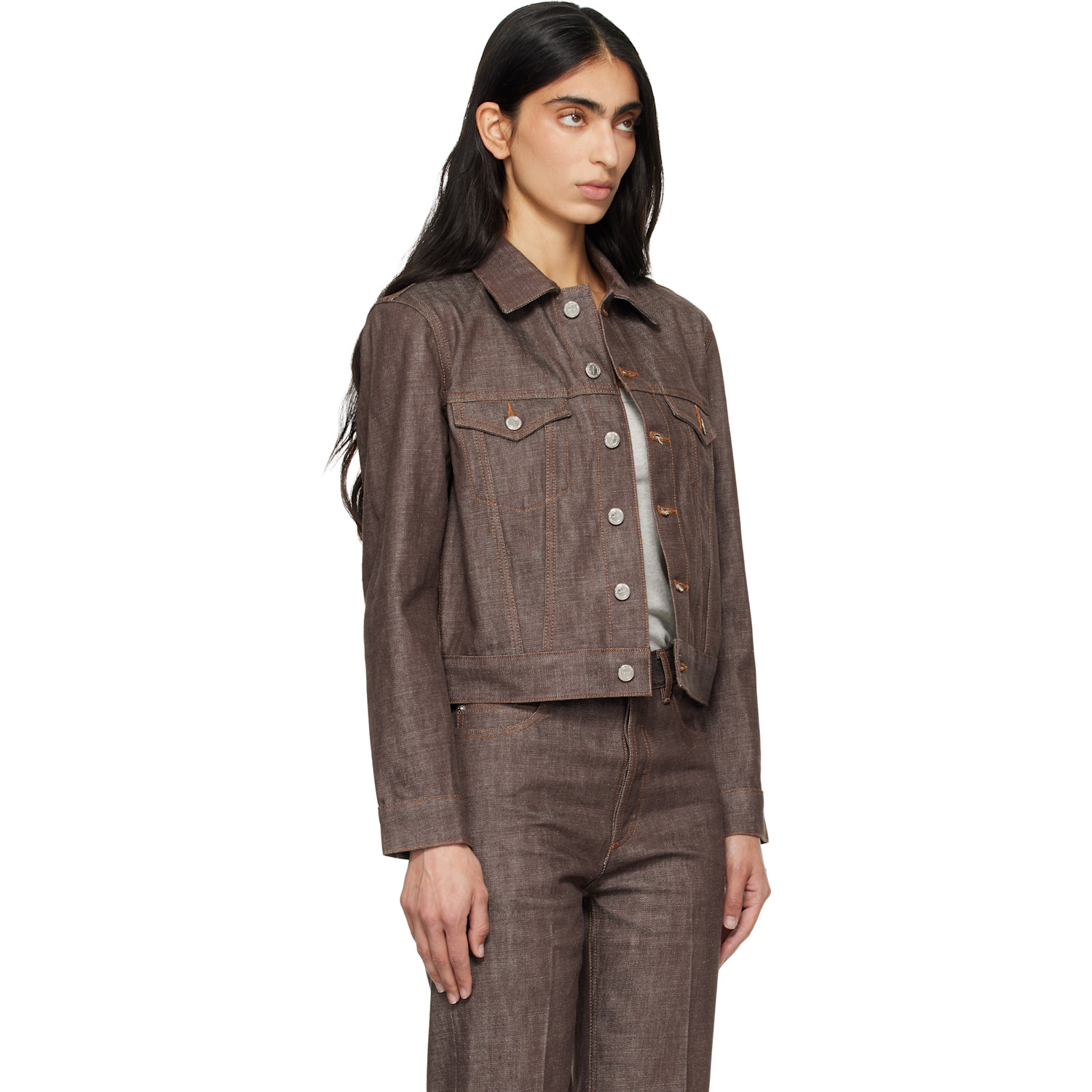  A.p.c. Brown Dion Denim Jacket 