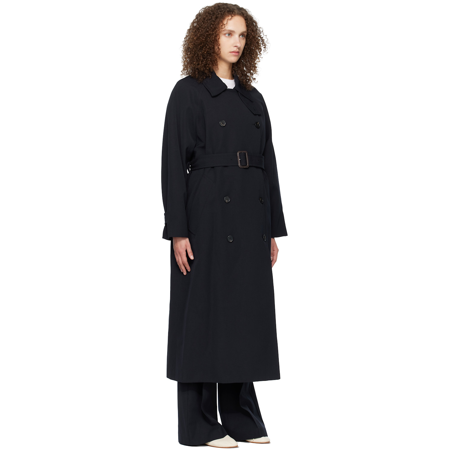 A.p.c. Navy Belted Trench Coat 
