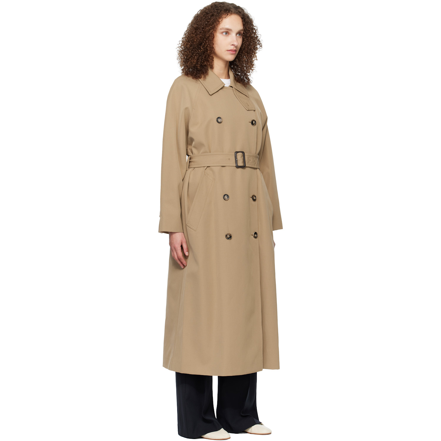  A.p.c. Beige Belted Trench Coat 