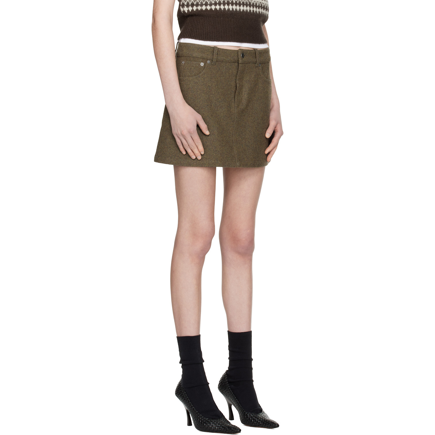  A.p.c. Green Mini Skirt 