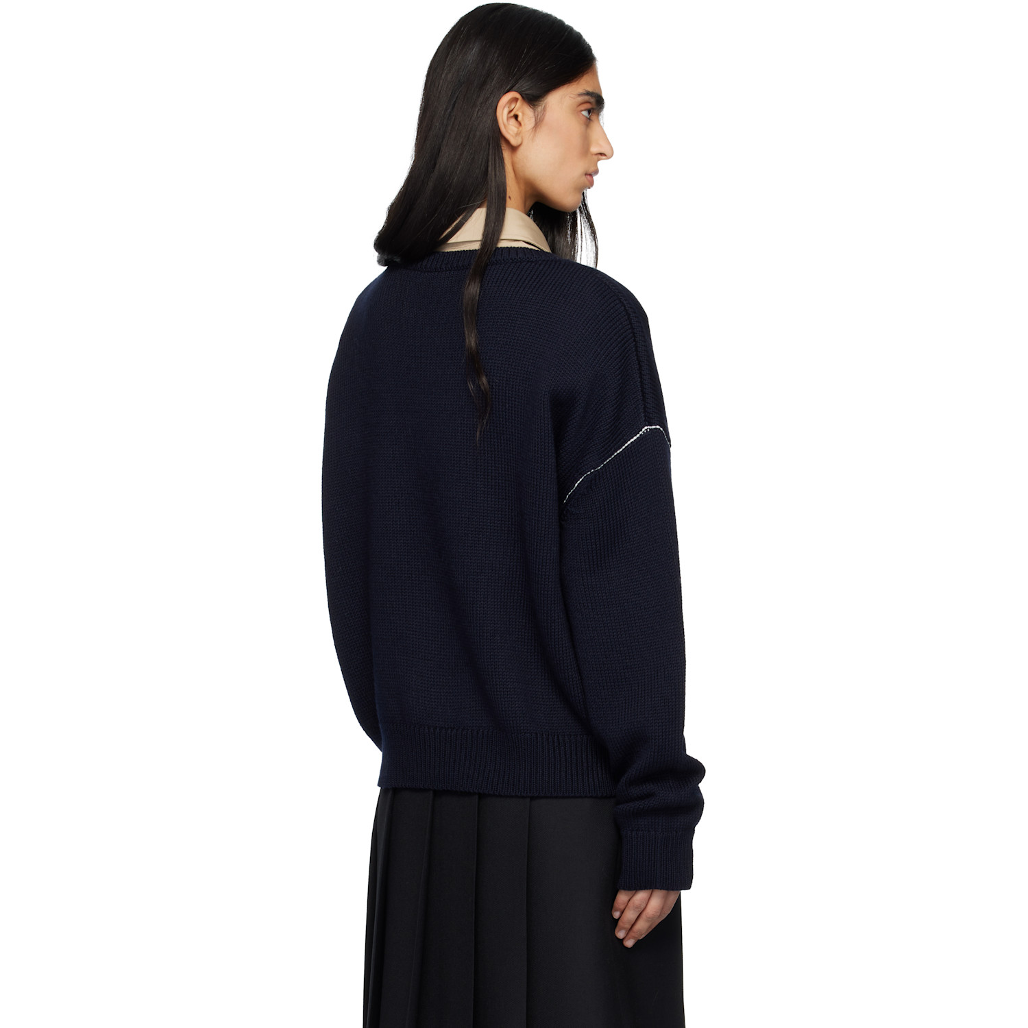  A.p.c. Navy Logo 'a.p.c' Sweater 