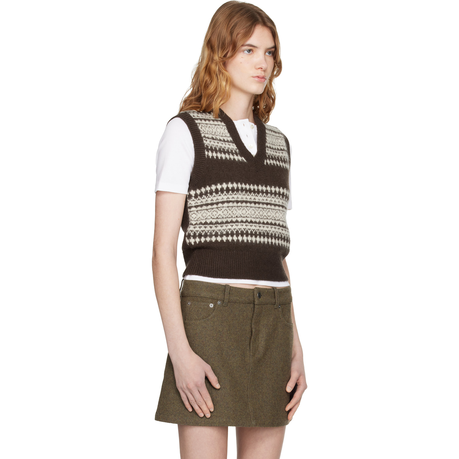  A.p.c. Brown Wool Sweater Vest 
