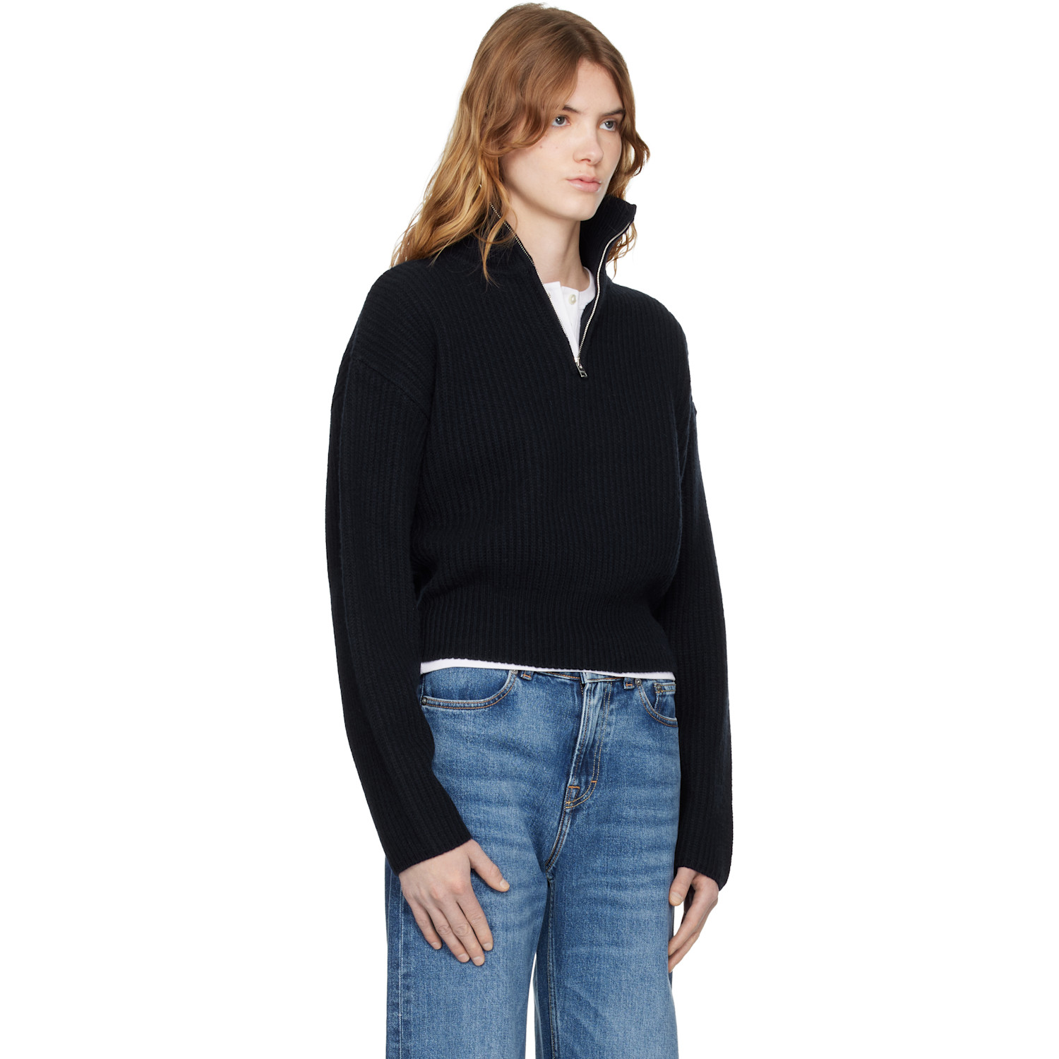  A.p.c. Navy Large Rib Sweater 