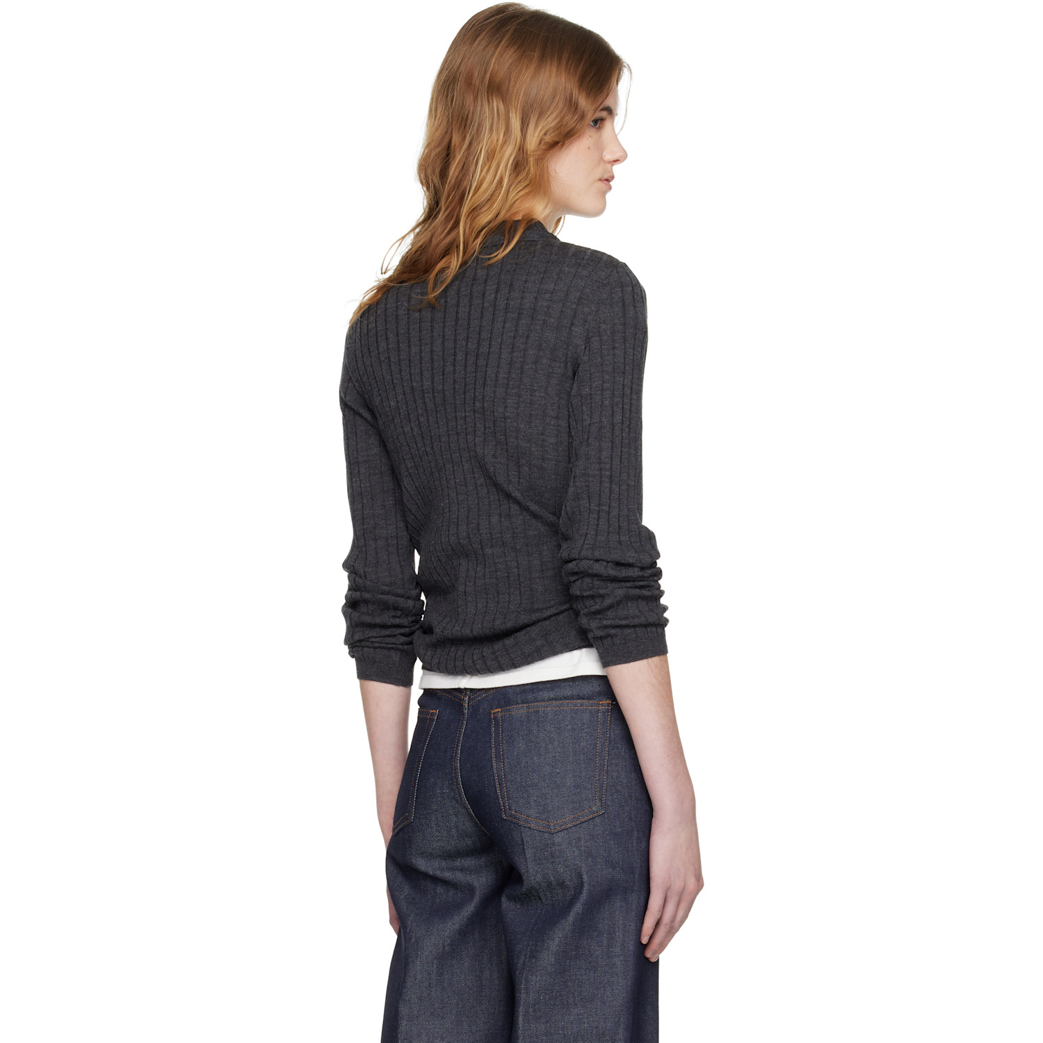  A.p.c. Gray Wool Polo 