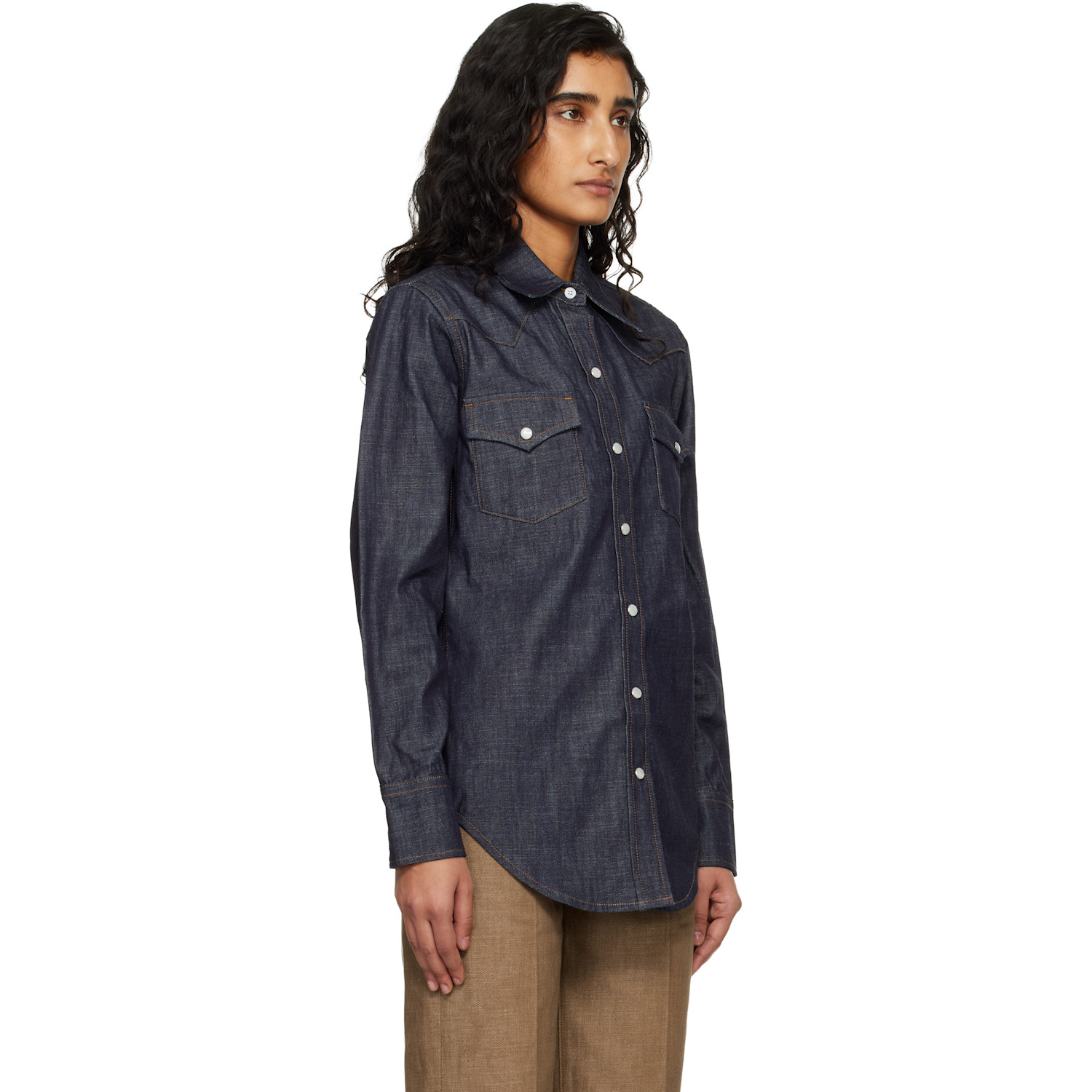  A.p.c. Navy Western Denim Shirt 