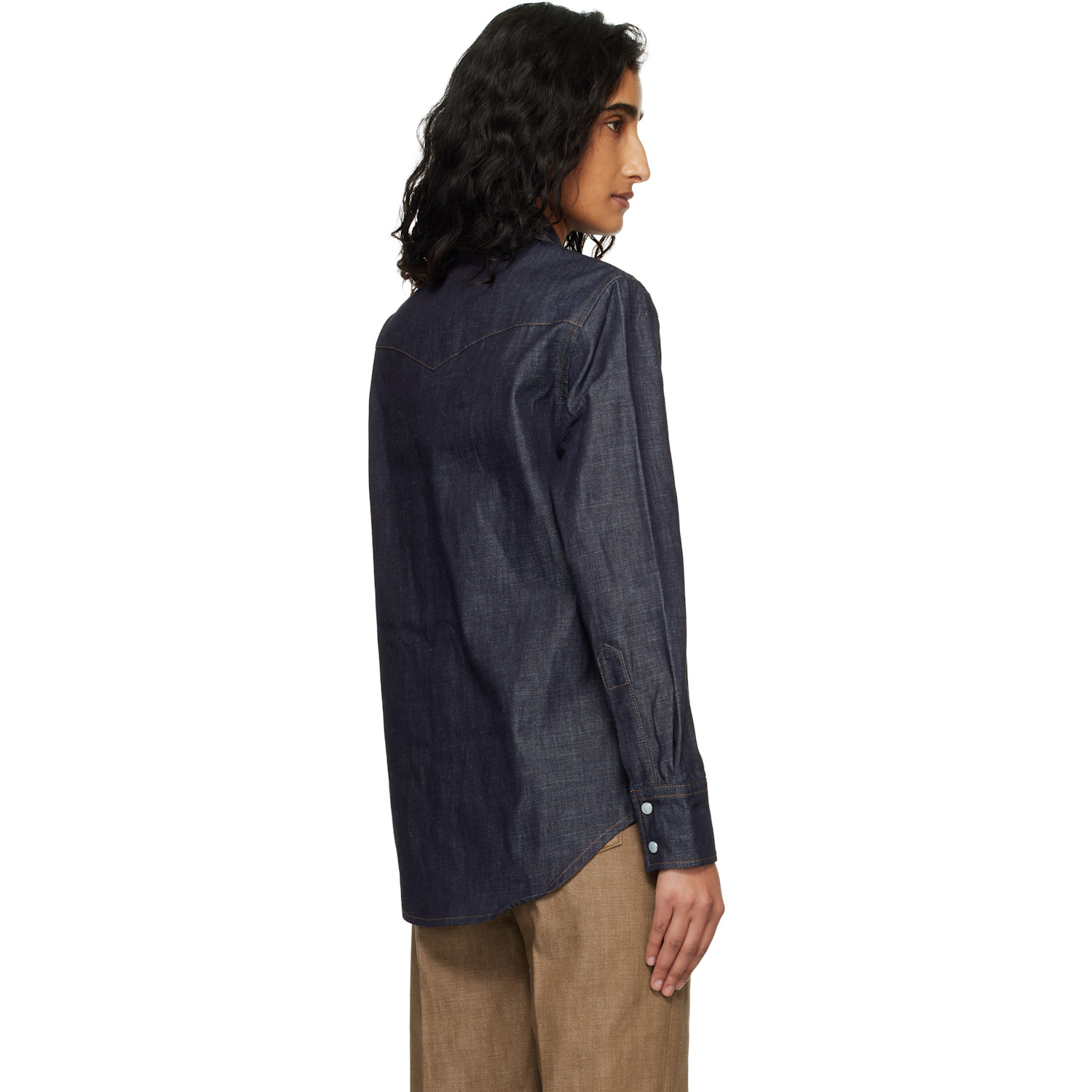 A.p.c. Navy Western Denim Shirt 