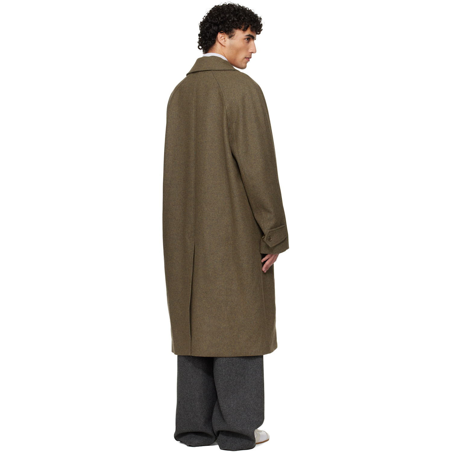  A.p.c. Khaki Raglan Sleeve Coat 