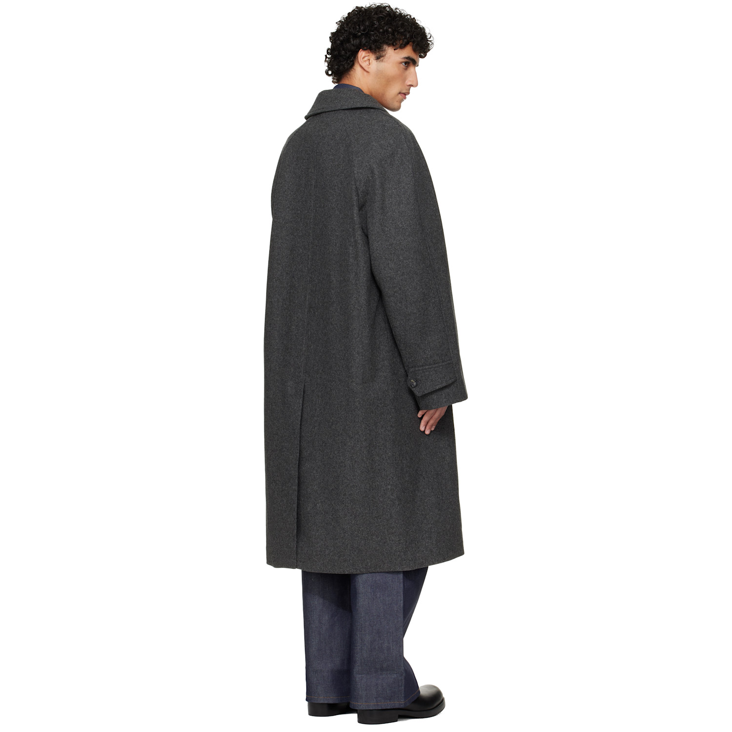  A.p.c. Gray Raglan Sleeve Coat 