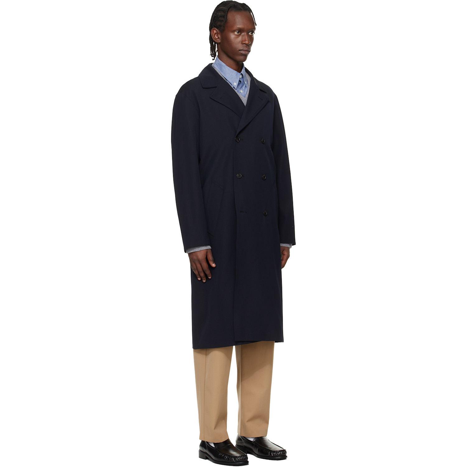  A.p.c. Navy Croisé Coat 
