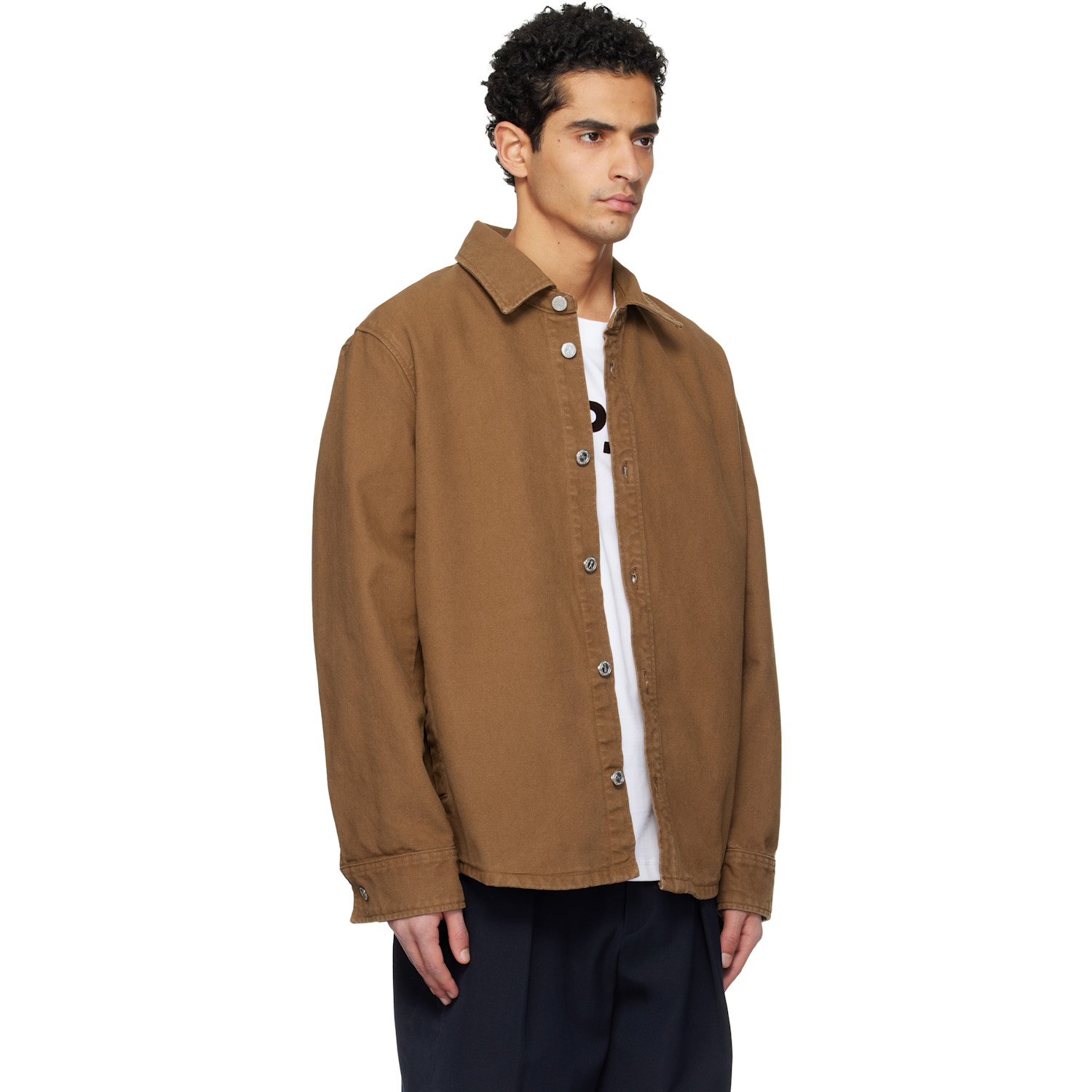  A.p.c. Brown Buttoned Denim Overshirt 