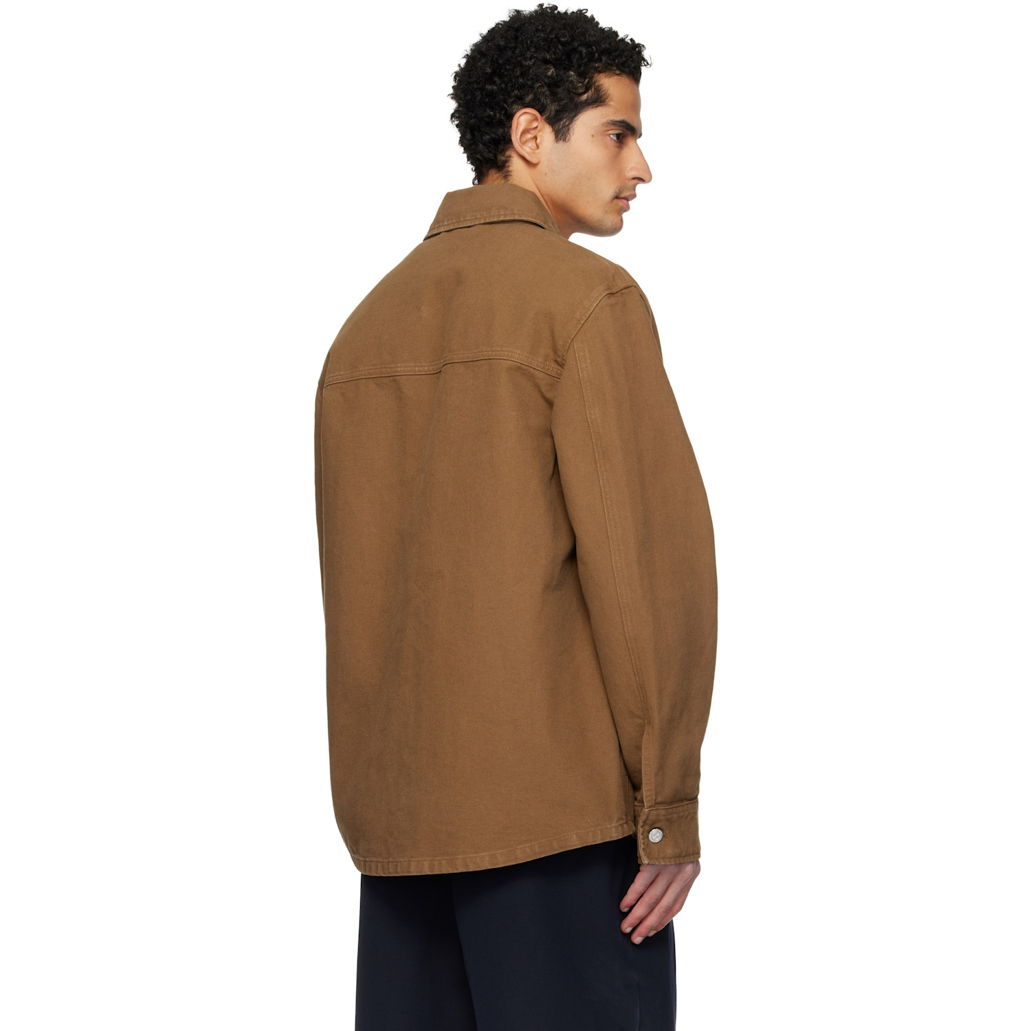  A.p.c. Brown Buttoned Denim Overshirt 