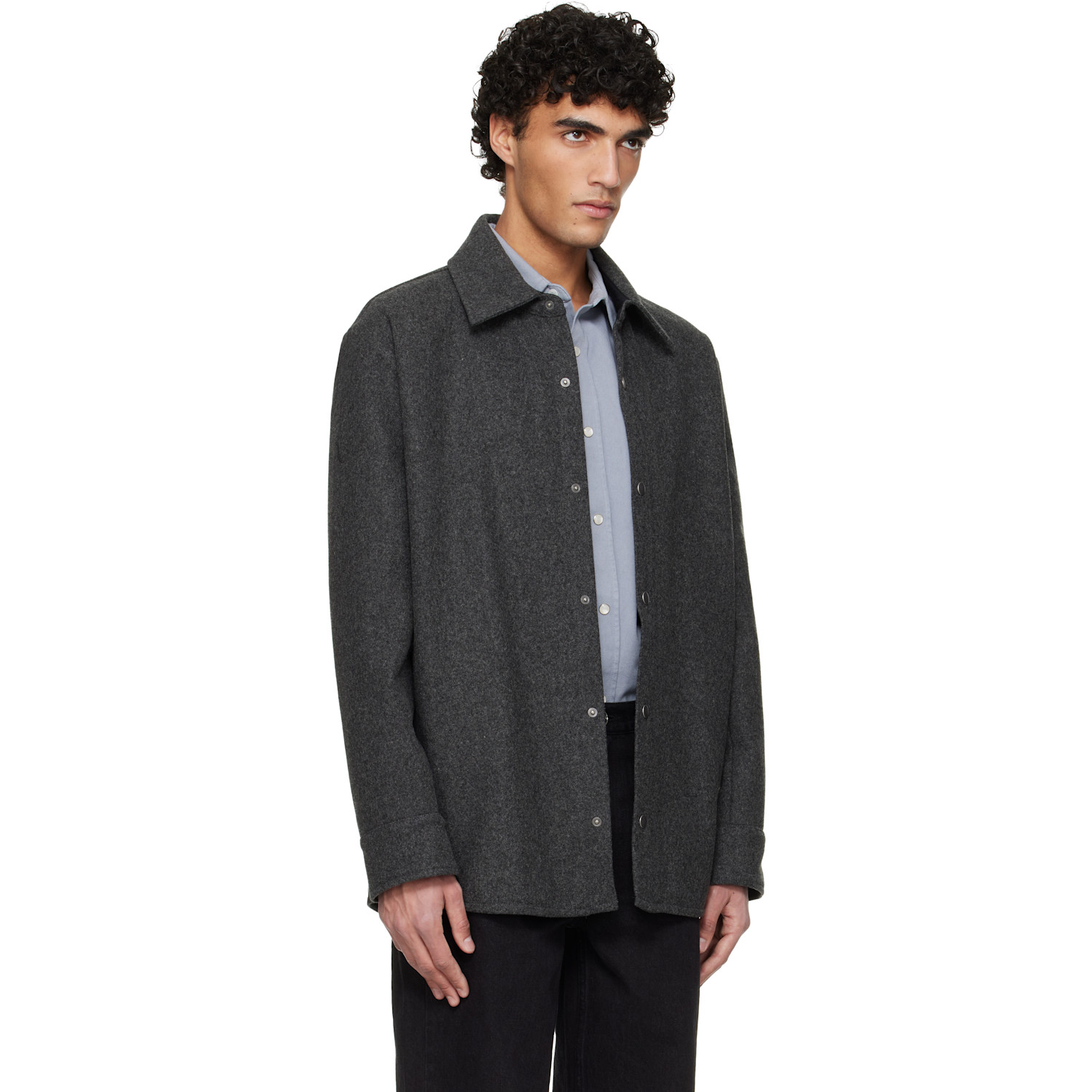  A.p.c. Gray Snap Closure Jacket 