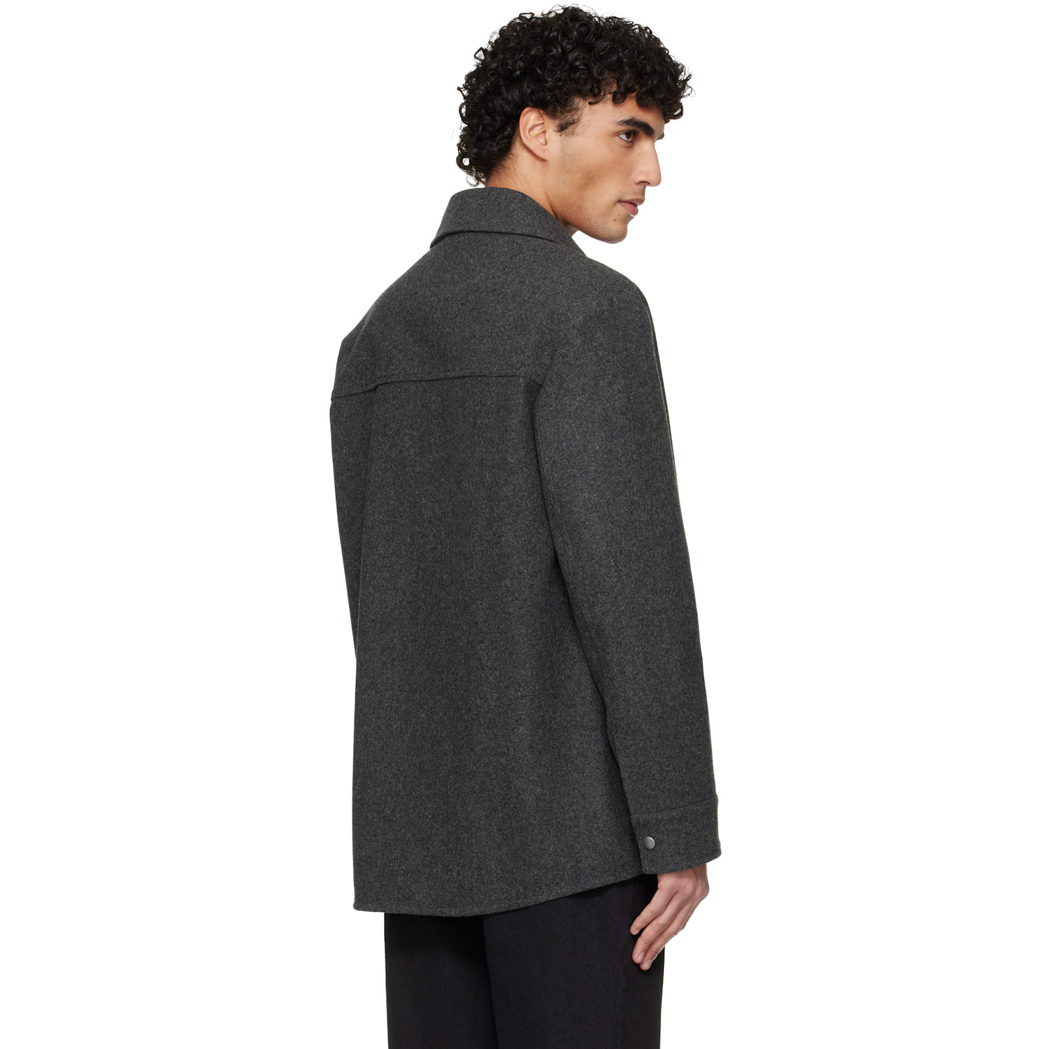  A.p.c. Gray Snap Closure Jacket 
