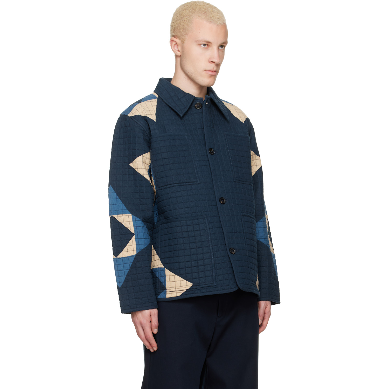  A.p.c. Navy Quilted Jacket 