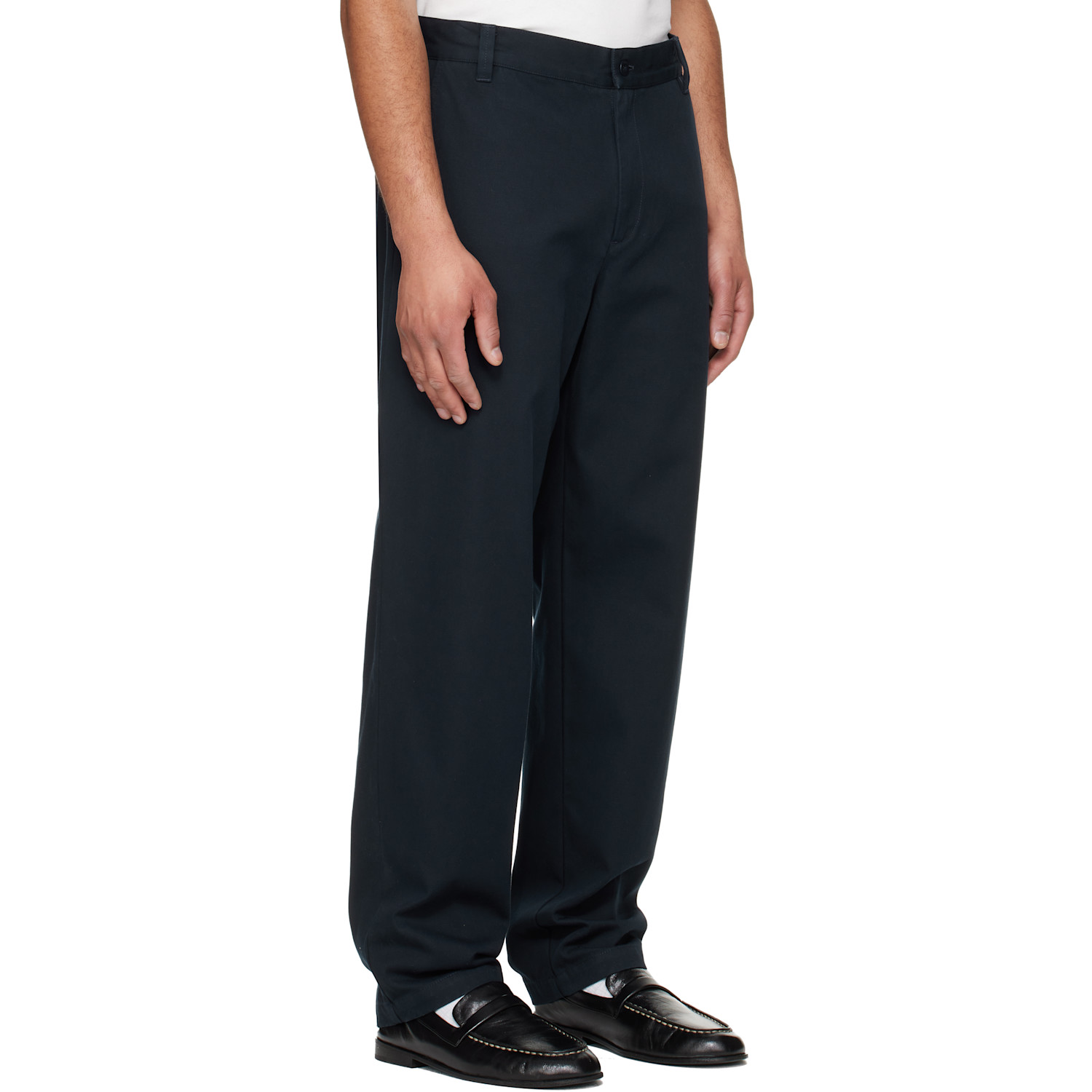  A.p.c. Navy Fitted Straight-leg Gabardine Chino Trousers 