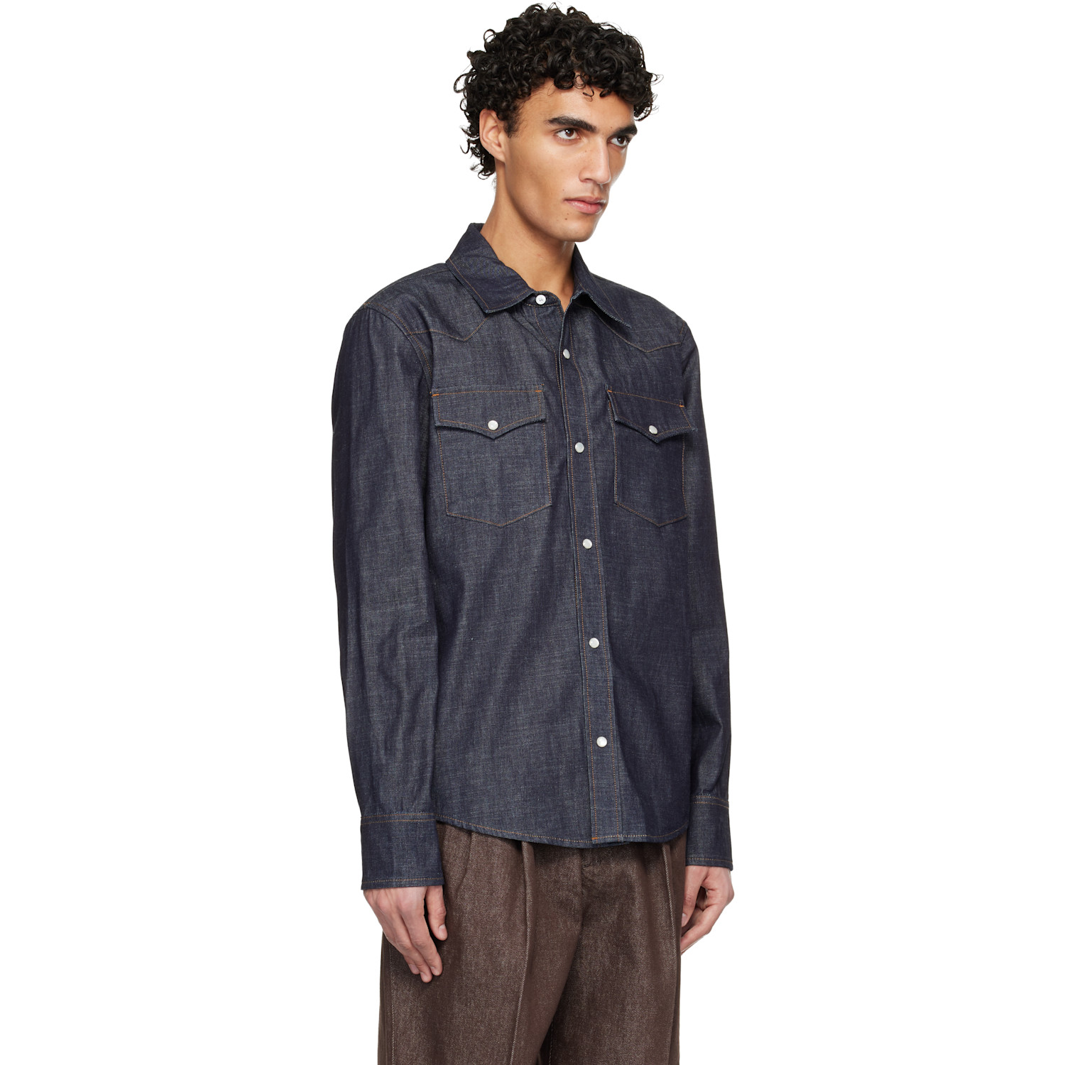  A.p.c. Navy Western Denim Shirt 