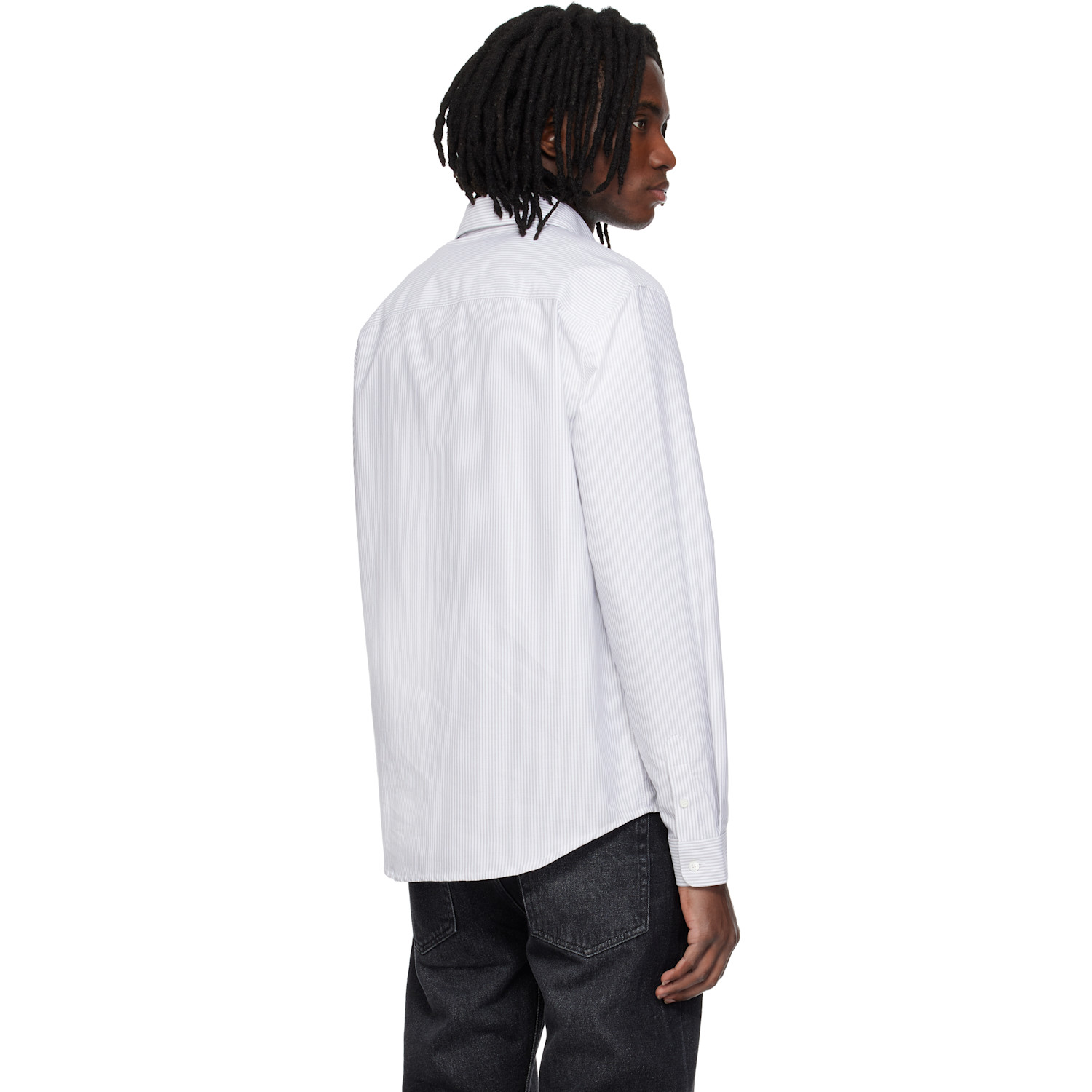  A.p.c. Gray & White New Greg Shirt 