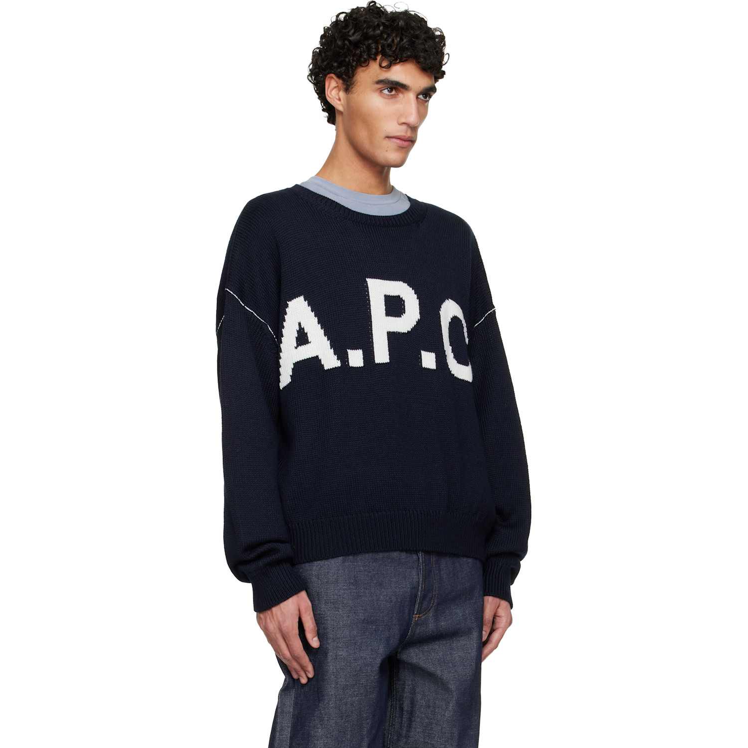  A.p.c. Navy Logo 'a.p.c.' Sweater 
