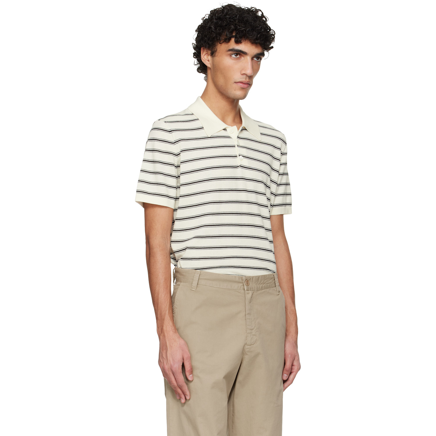  A.p.c. Off-white & Black Knit Polo 