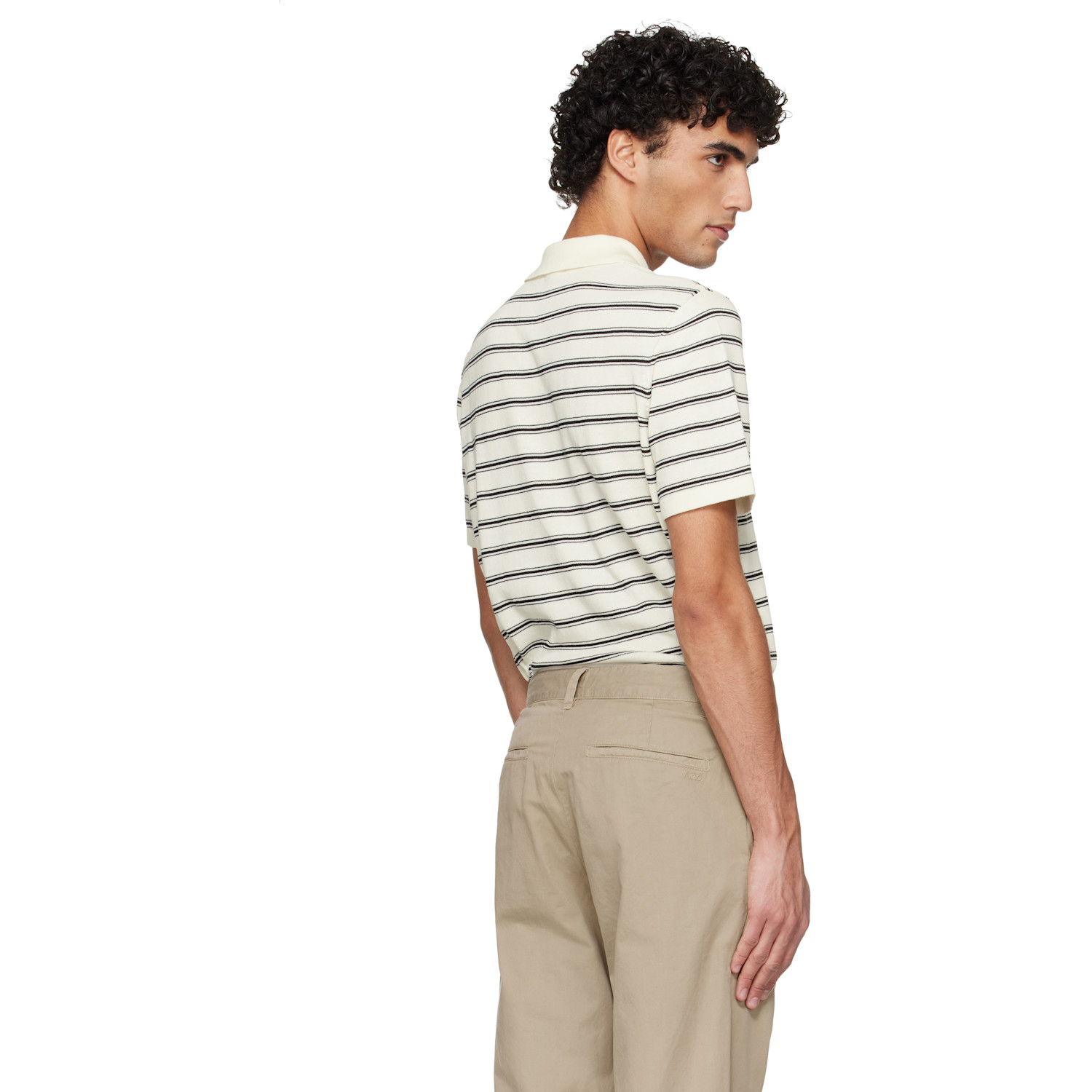  A.p.c. Off-white & Black Knit Polo 