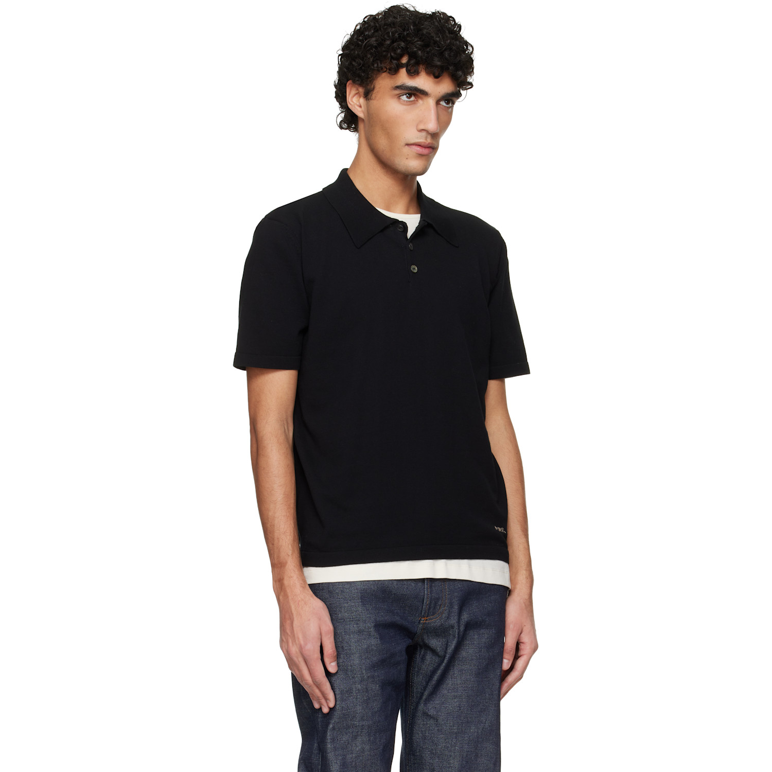  A.p.c. Black Knit Polo 