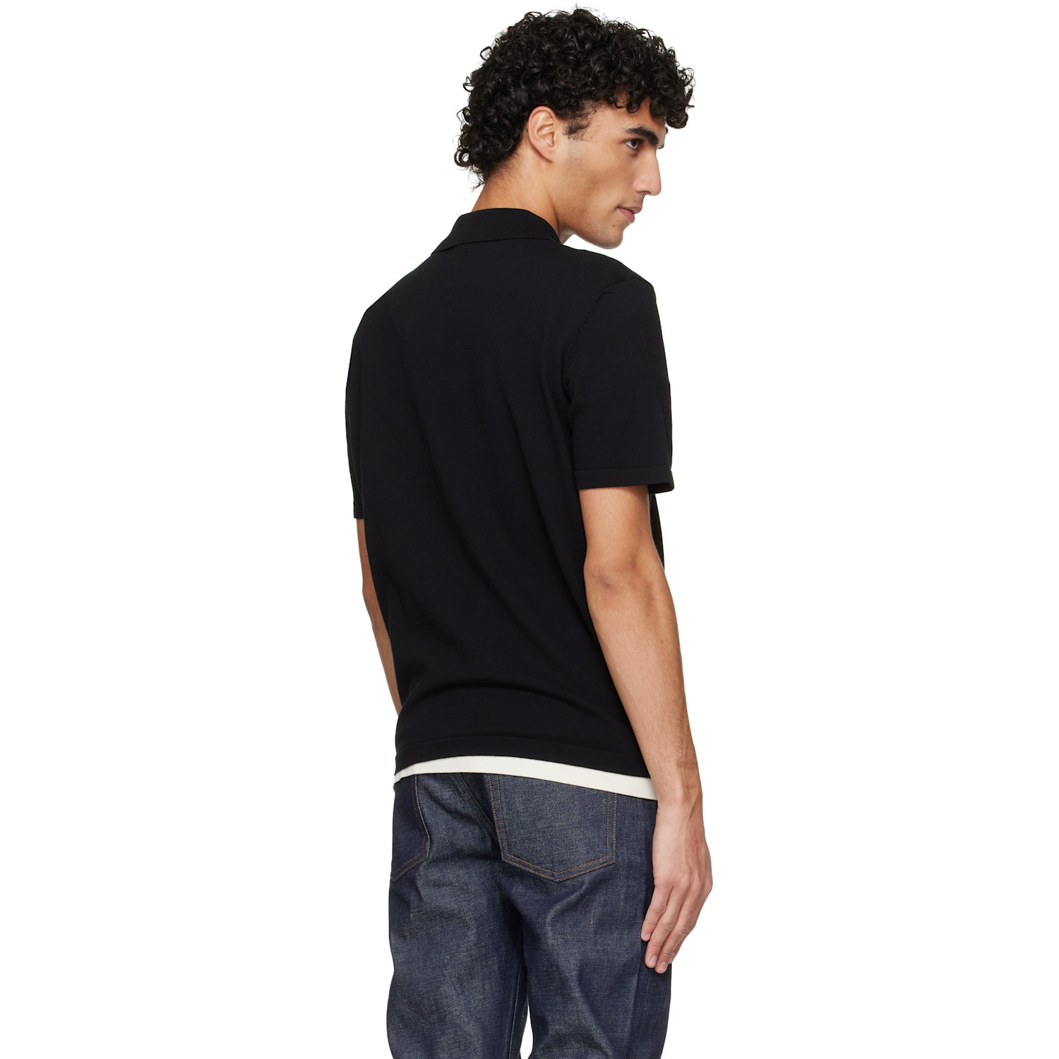  A.p.c. Black Knit Polo 