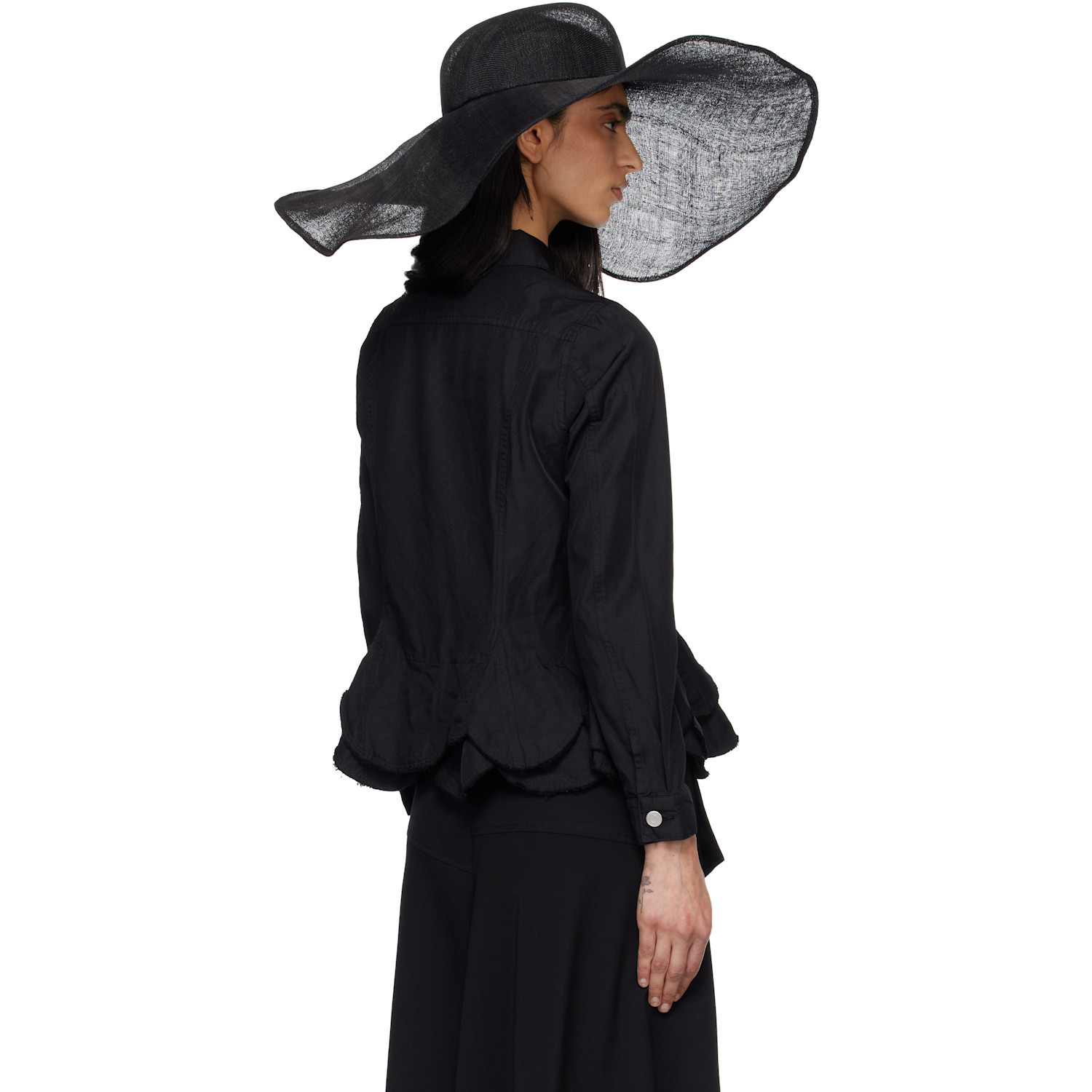  Junya Watanabe Black Sinamay Cloth Natural Straw Hat 
