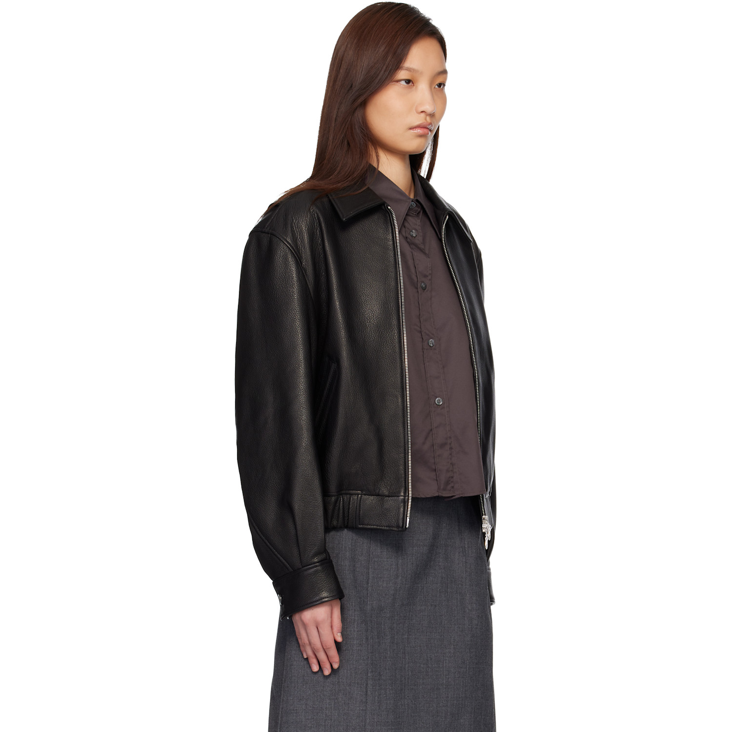  Coor Black Goatskin Blouson Jacket 