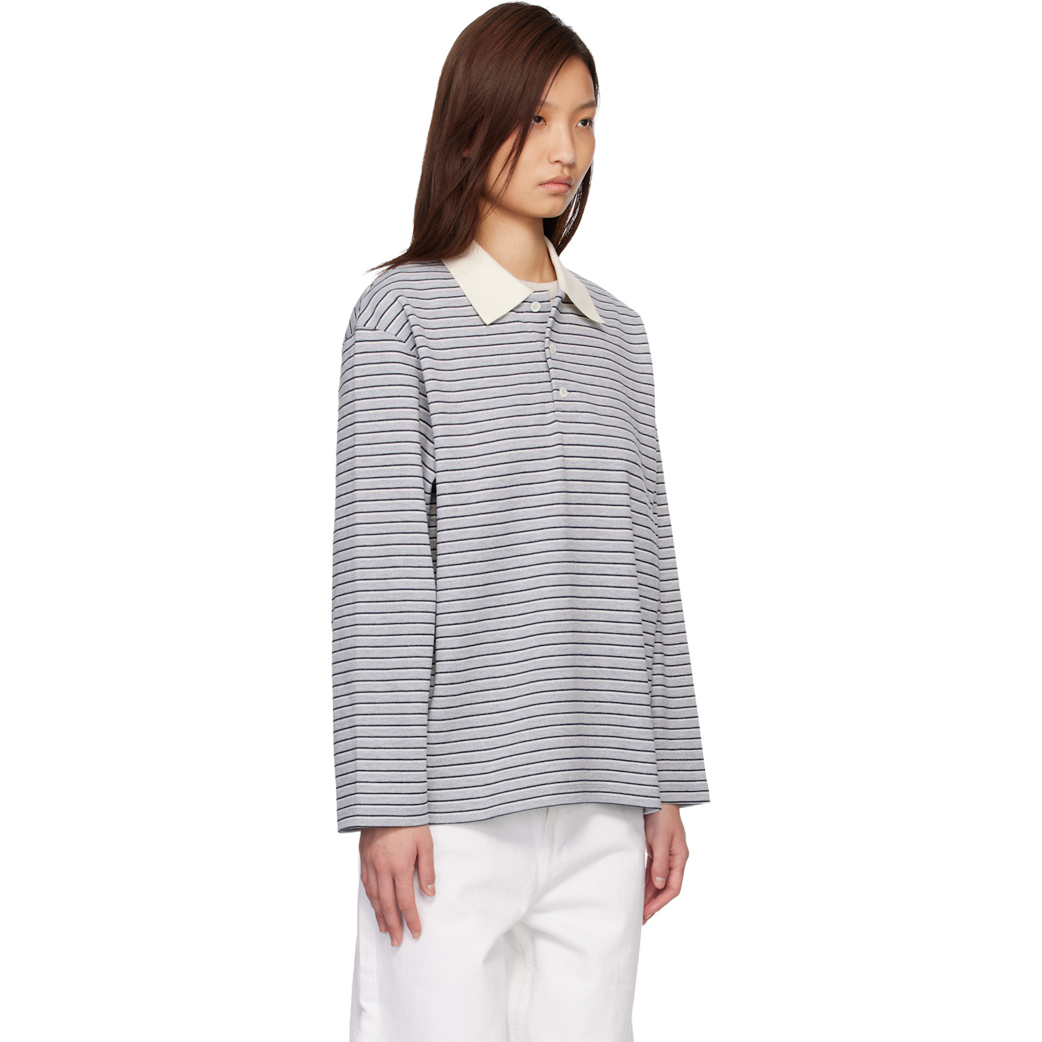  Coor Gray Multi-stripe Pique Polo 
