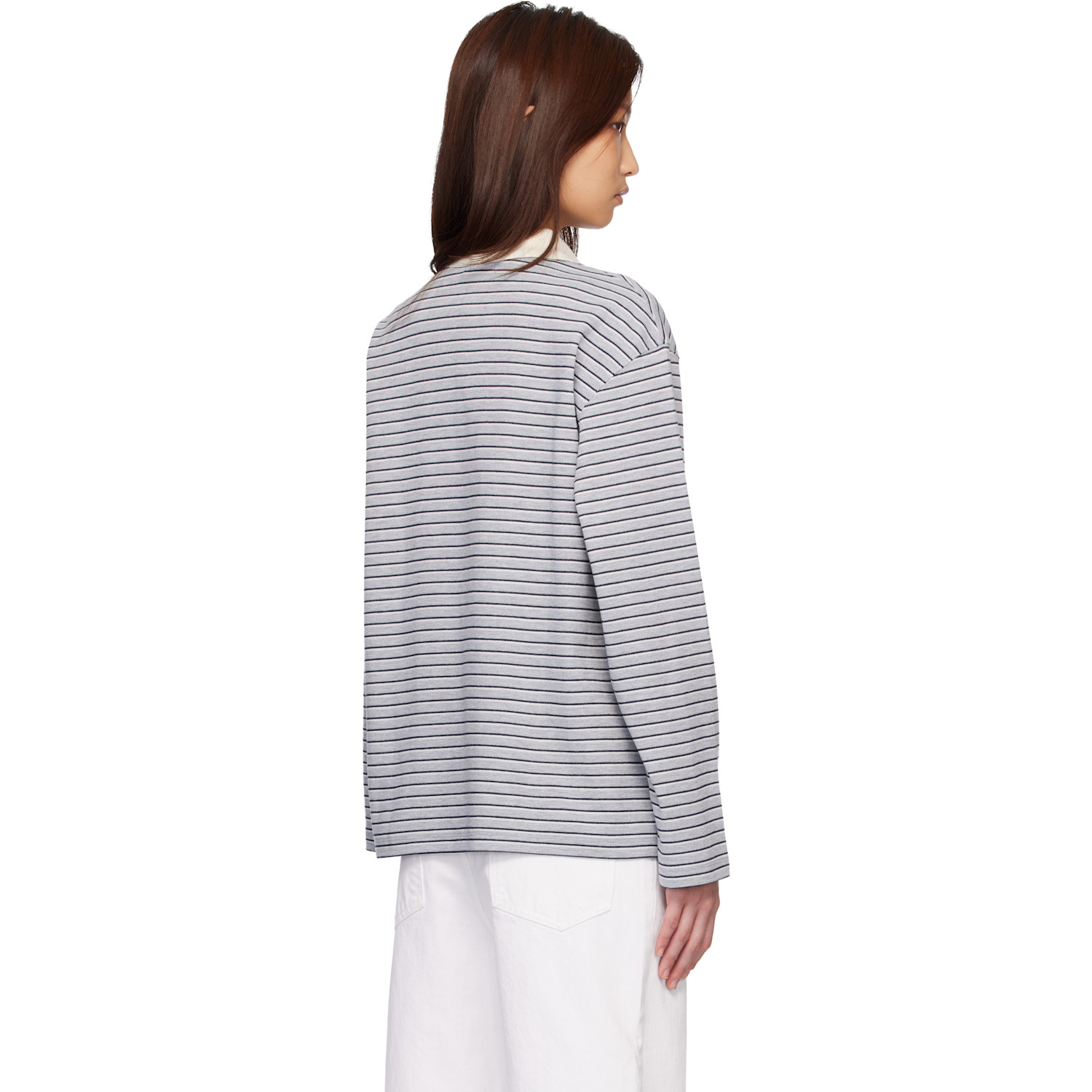  Coor Gray Multi-stripe Pique Polo 