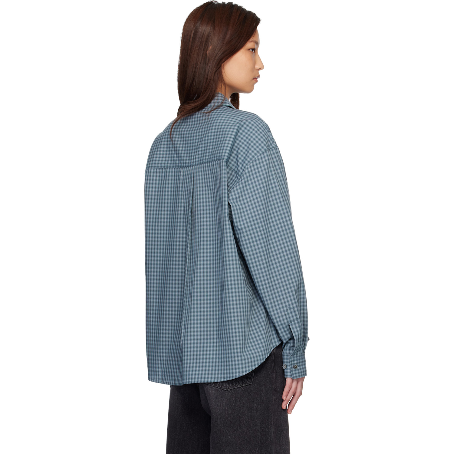  Coor Navy Micro Ombre Check Shirt 