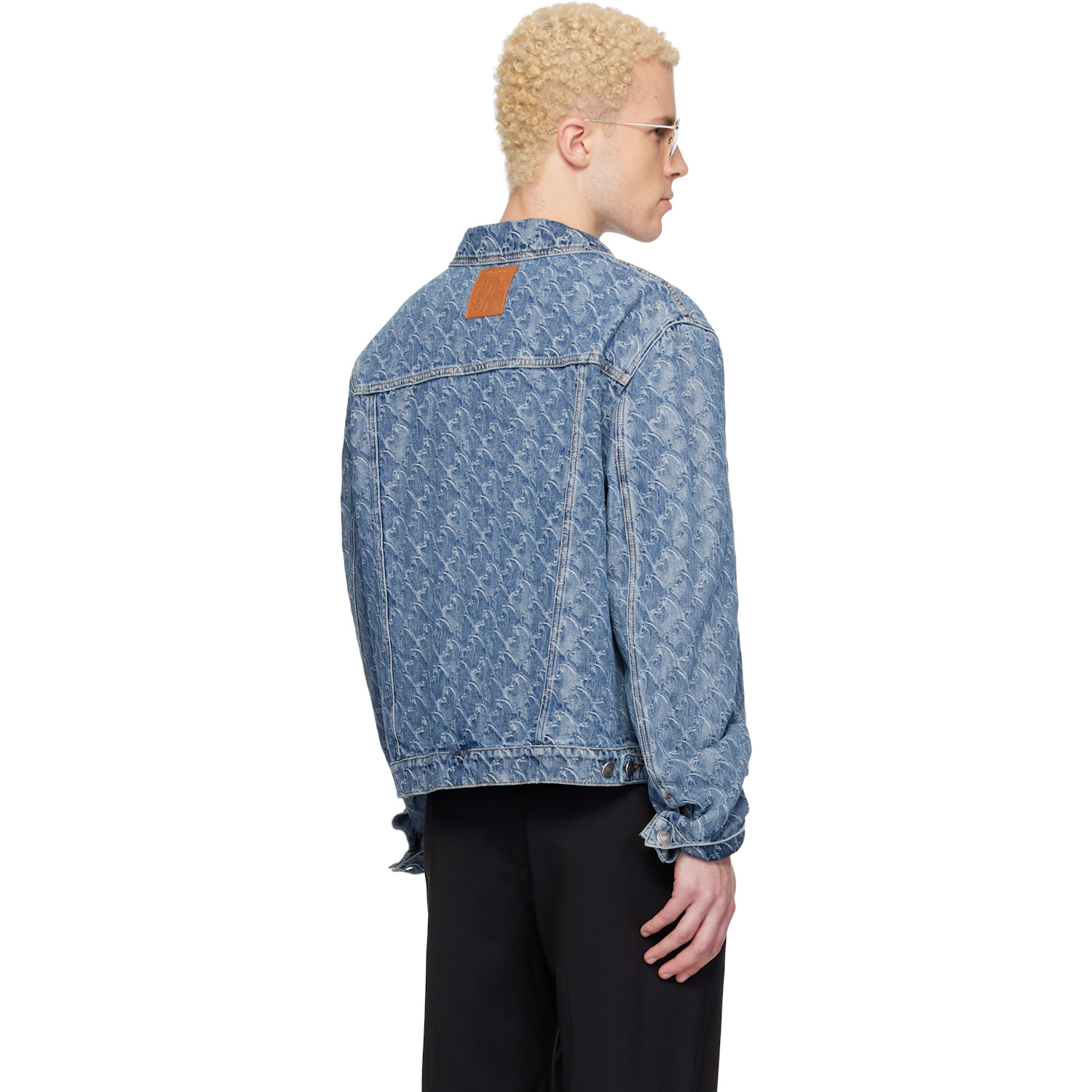  Lanvin Blue Lunar Year Jacquard Denim Jacket 
