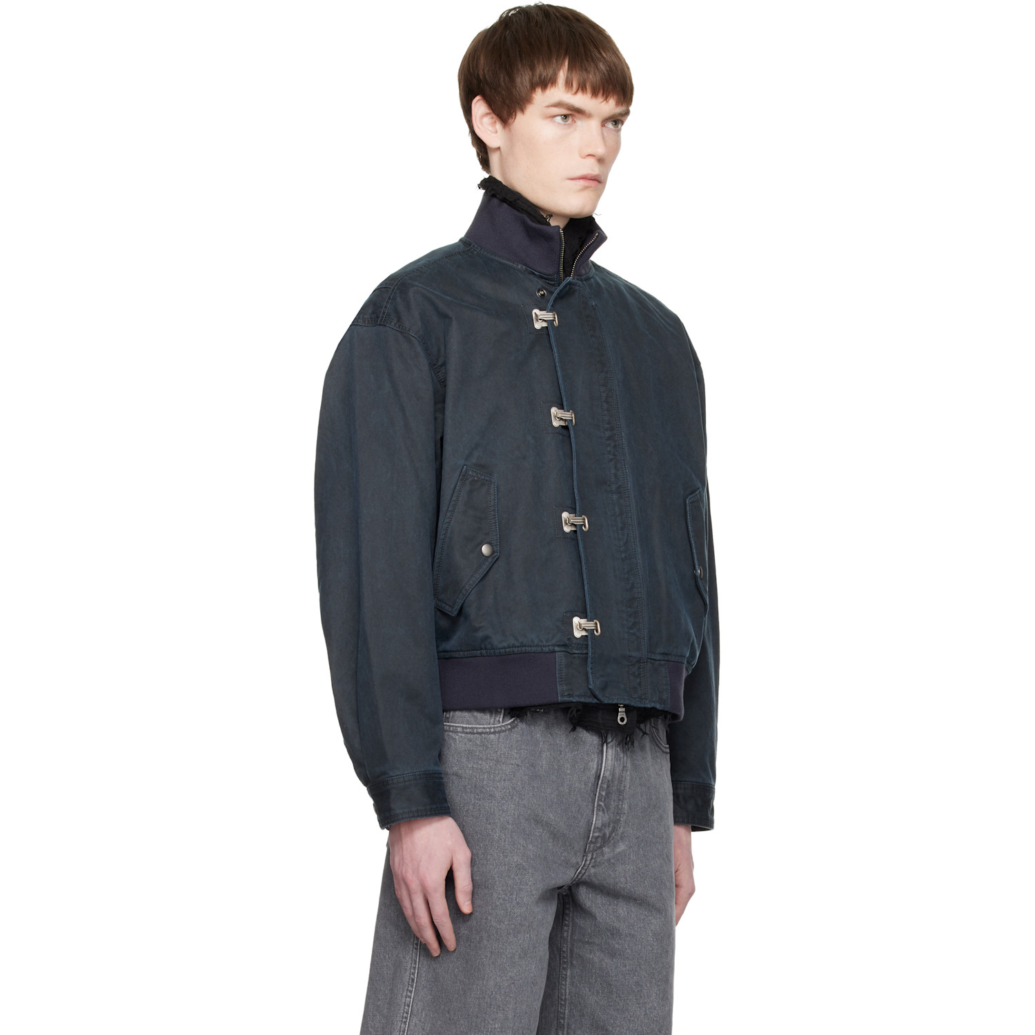  Coor Navy Washed Deck Hook Lip Bomber Jacket 