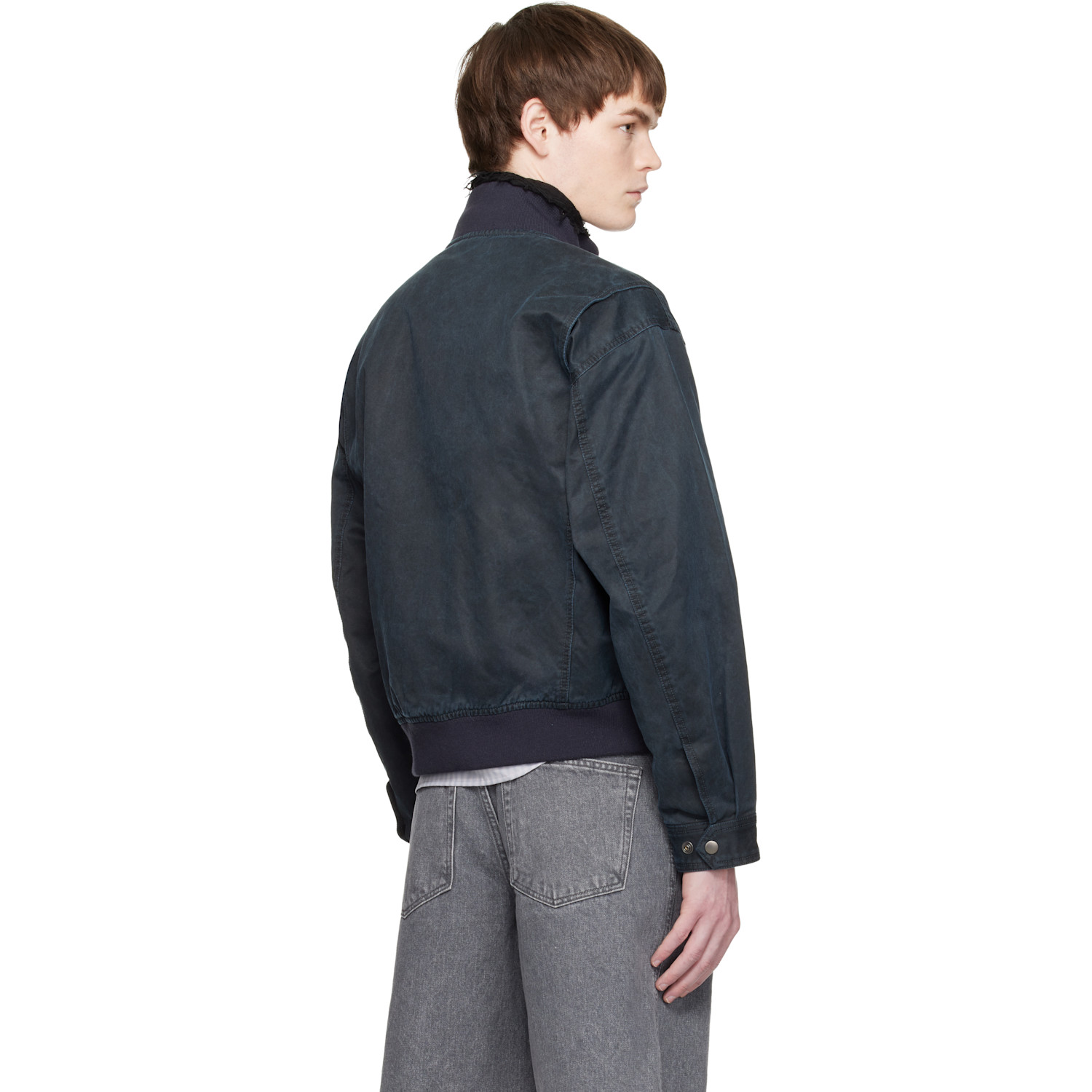  Coor Navy Washed Deck Hook Lip Bomber Jacket 