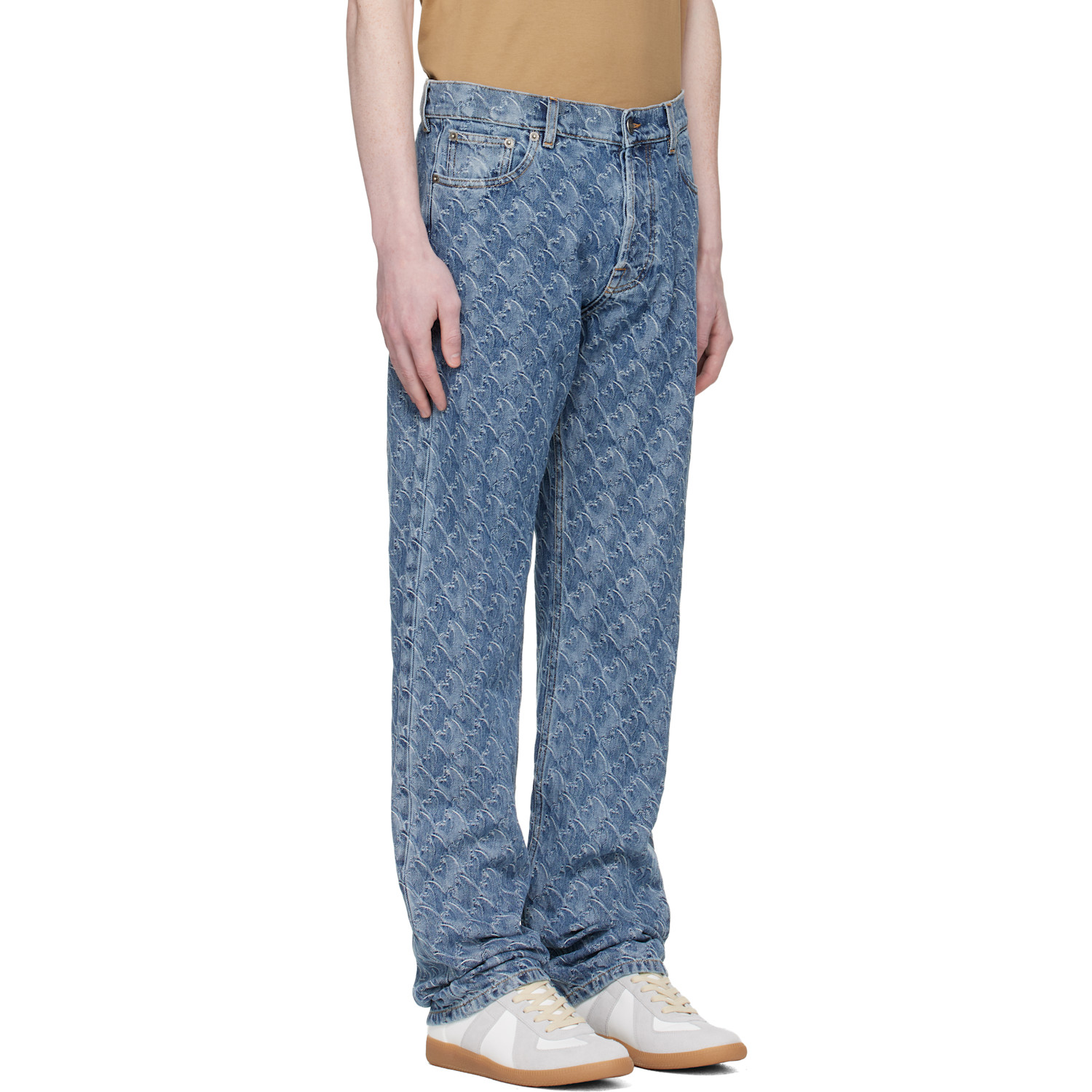  Lanvin Blue Lunar Year Jacquard Jeans 