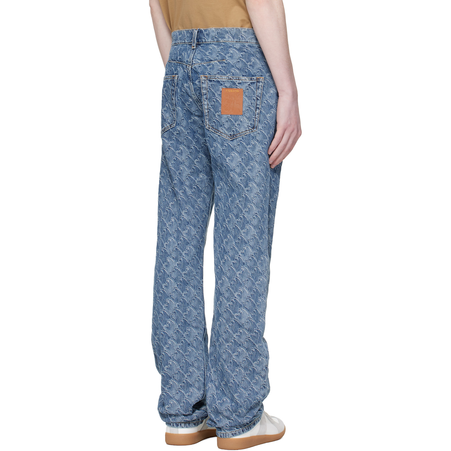  Lanvin Blue Lunar Year Jacquard Jeans 
