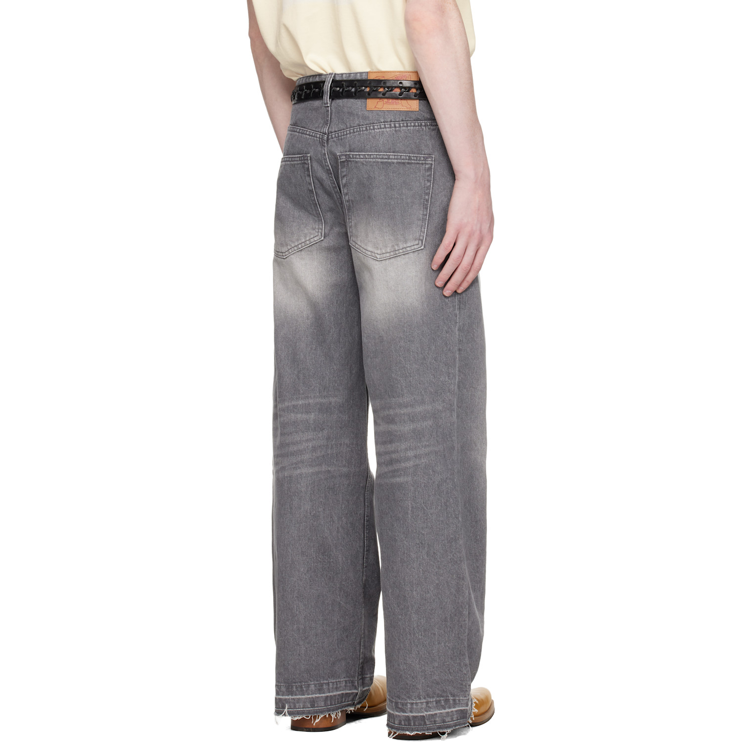  Coor Gray Cut-off Semi Flare Jeans 